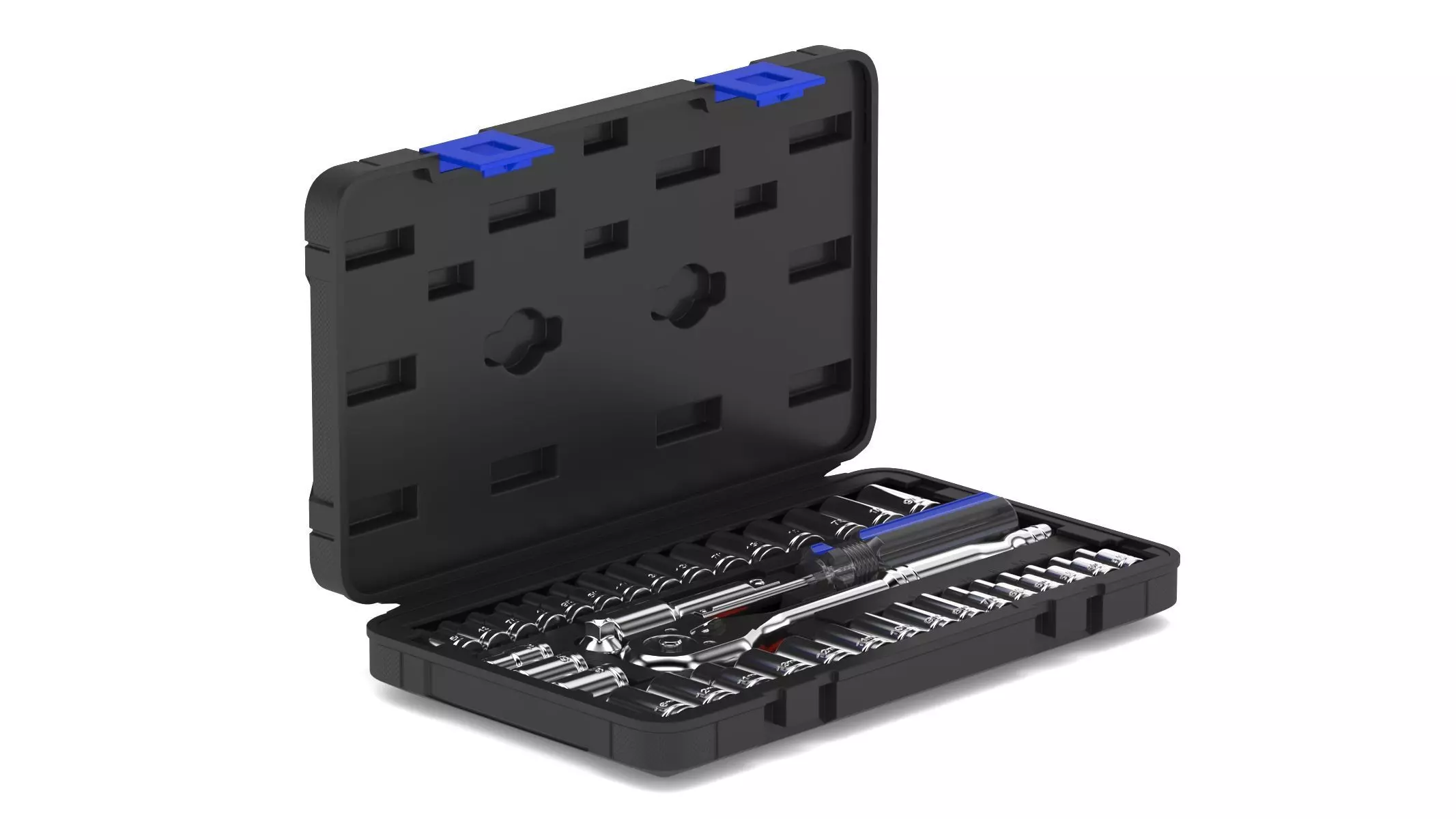 Garage Drive Socket Set Complete Ratchet and Socket Kit 3D model_0