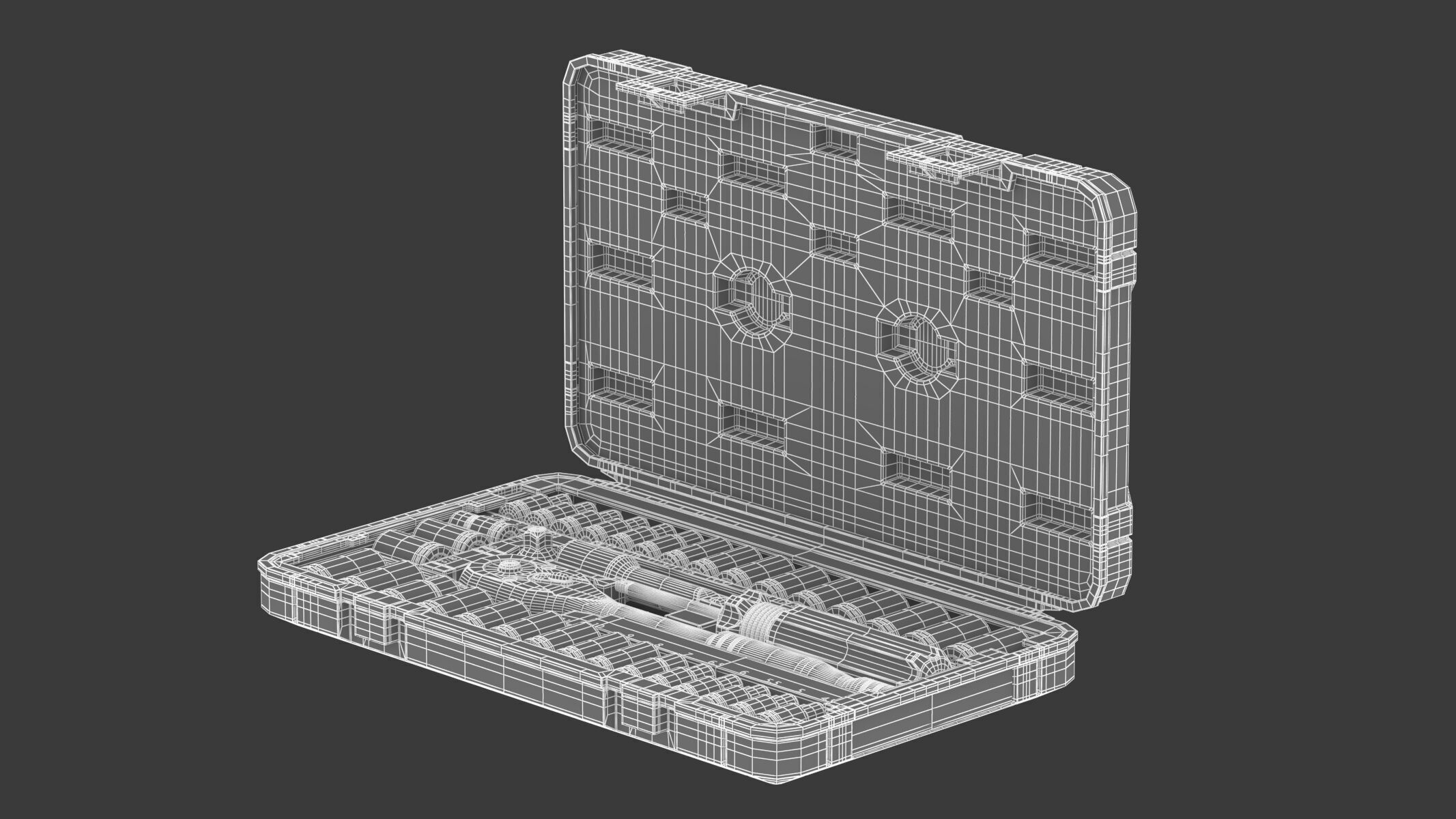Garage Drive Socket Set Complete Ratchet and Socket Kit 3D model_16
