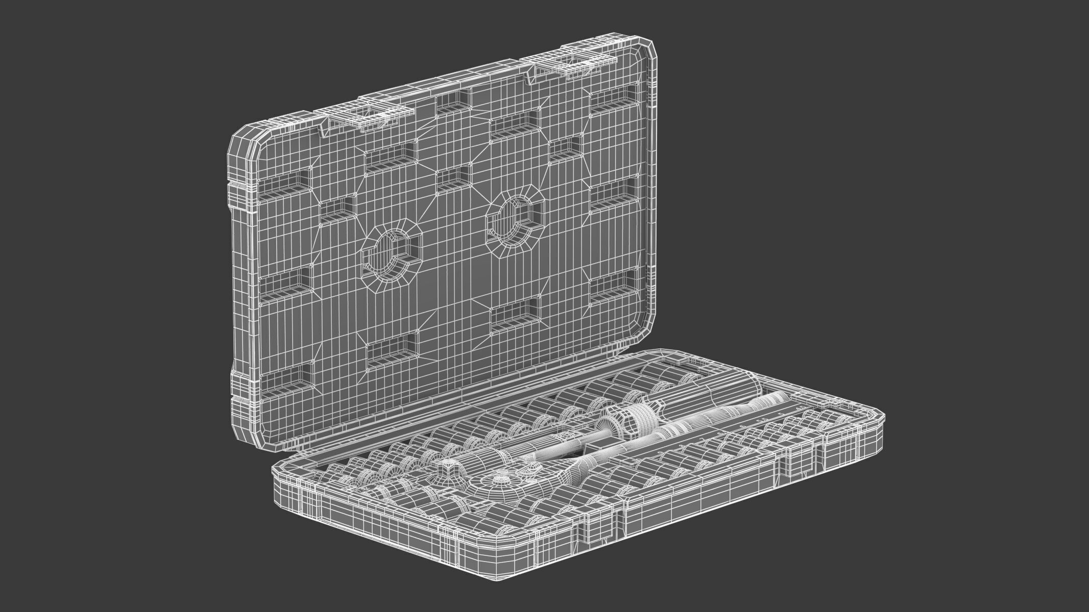 Garage Drive Socket Set Complete Ratchet and Socket Kit 3D model_10