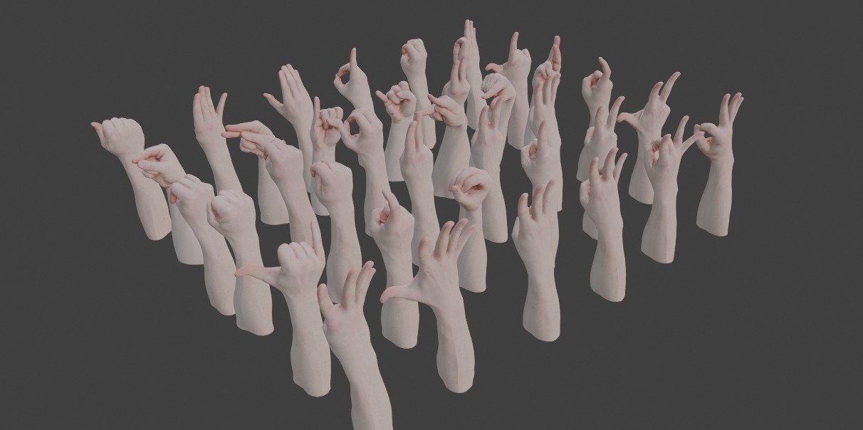 3DHandPoseModelPack Low-poly 3D model_1