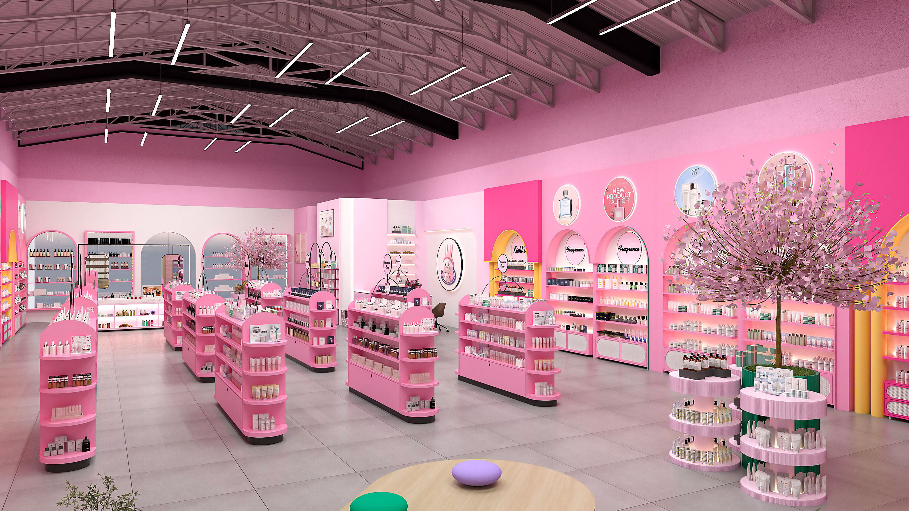 Pinky Beauty Store Interior  Game-Ready Low-Poly 3D Model Low-poly 3D model_4