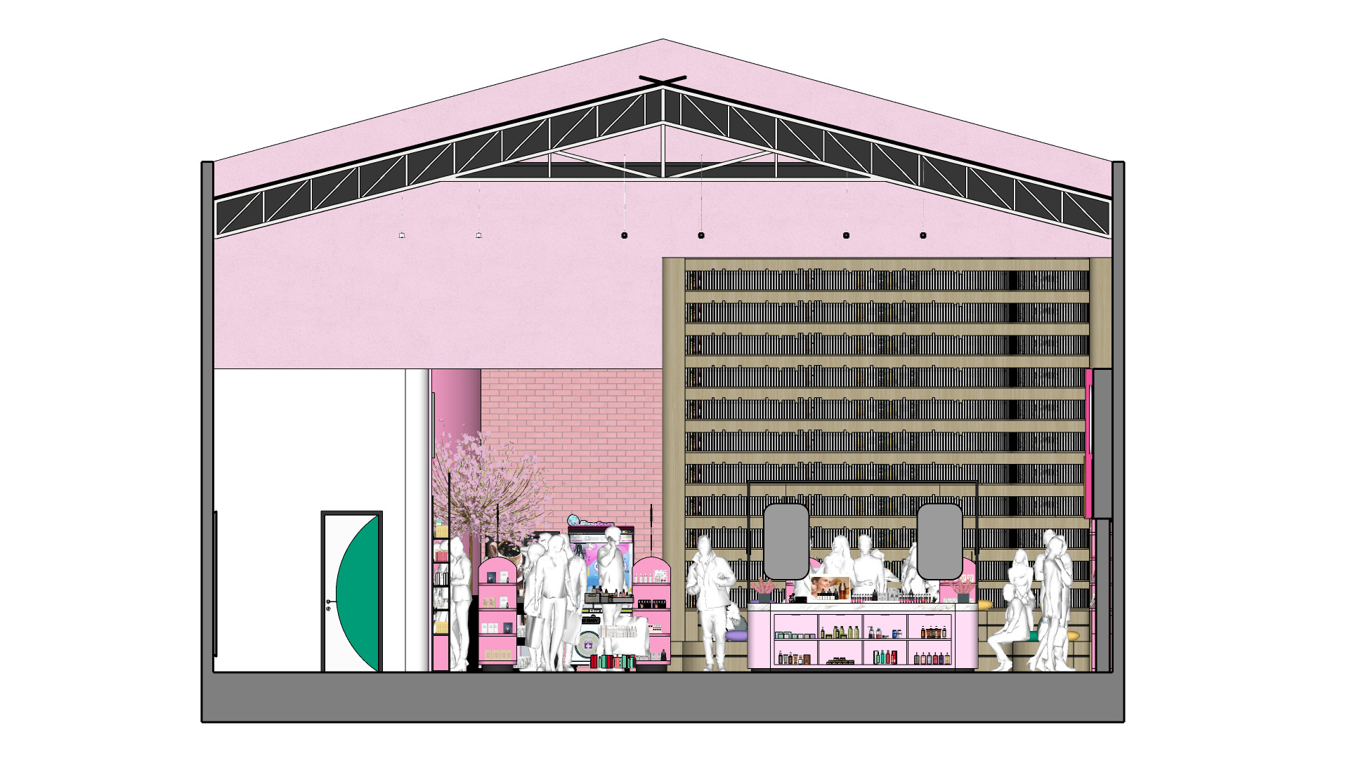 Pinky Beauty Store Interior  Game-Ready Low-Poly 3D Model Low-poly 3D model_21