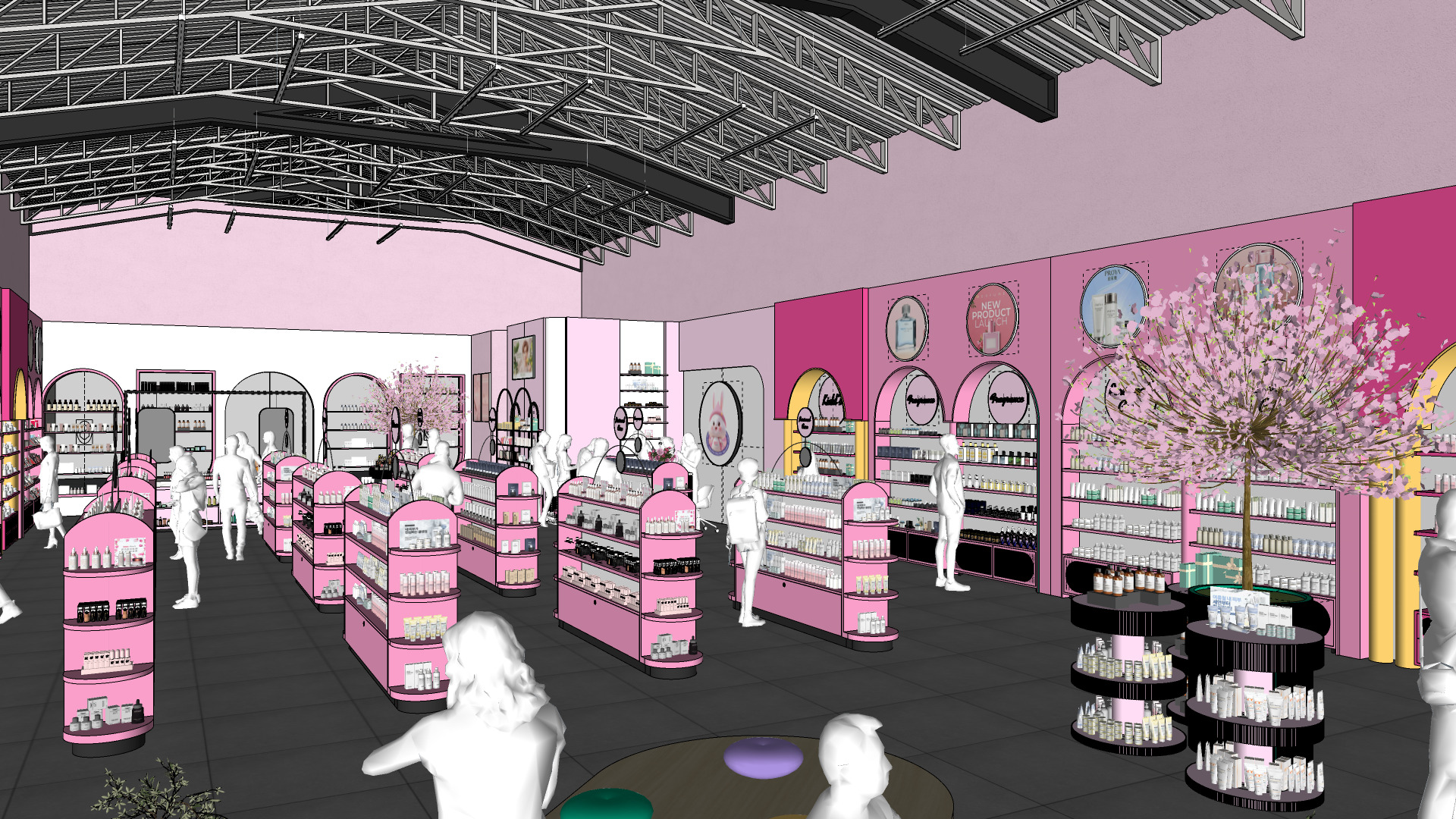 Pinky Beauty Store Interior  Game-Ready Low-Poly 3D Model Low-poly 3D model_33