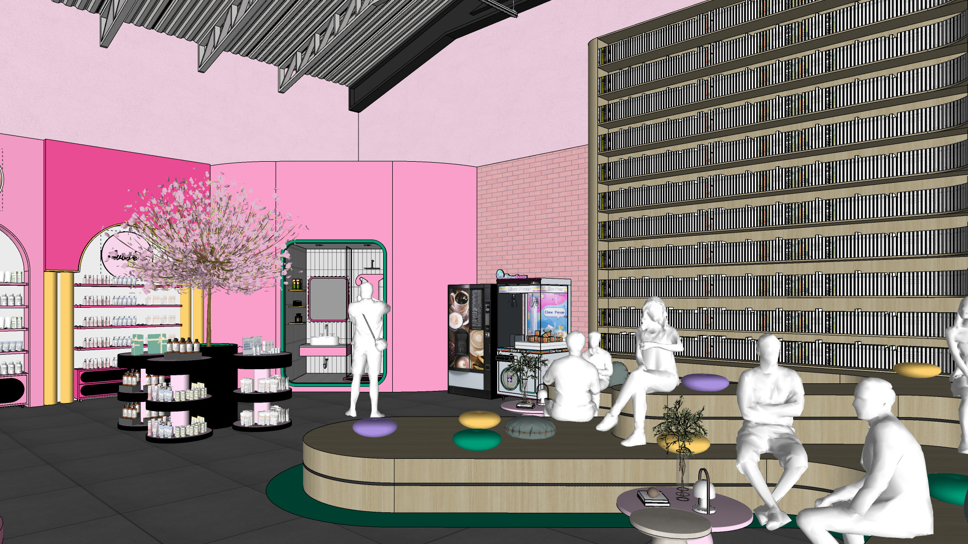 Pinky Beauty Store Interior  Game-Ready Low-Poly 3D Model Low-poly 3D model_29