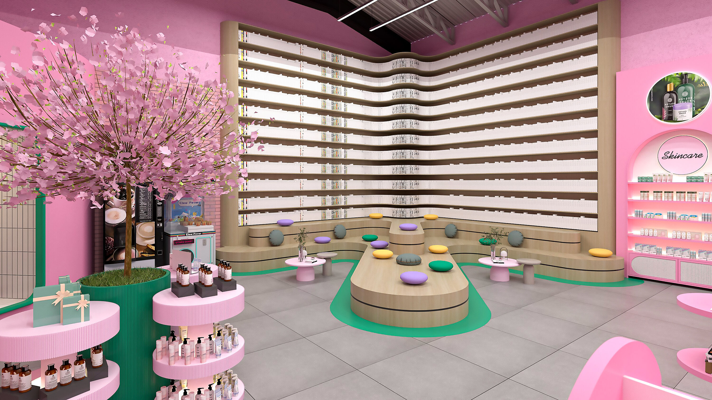 Pinky Beauty Store Interior  Game-Ready Low-Poly 3D Model Low-poly 3D model_2