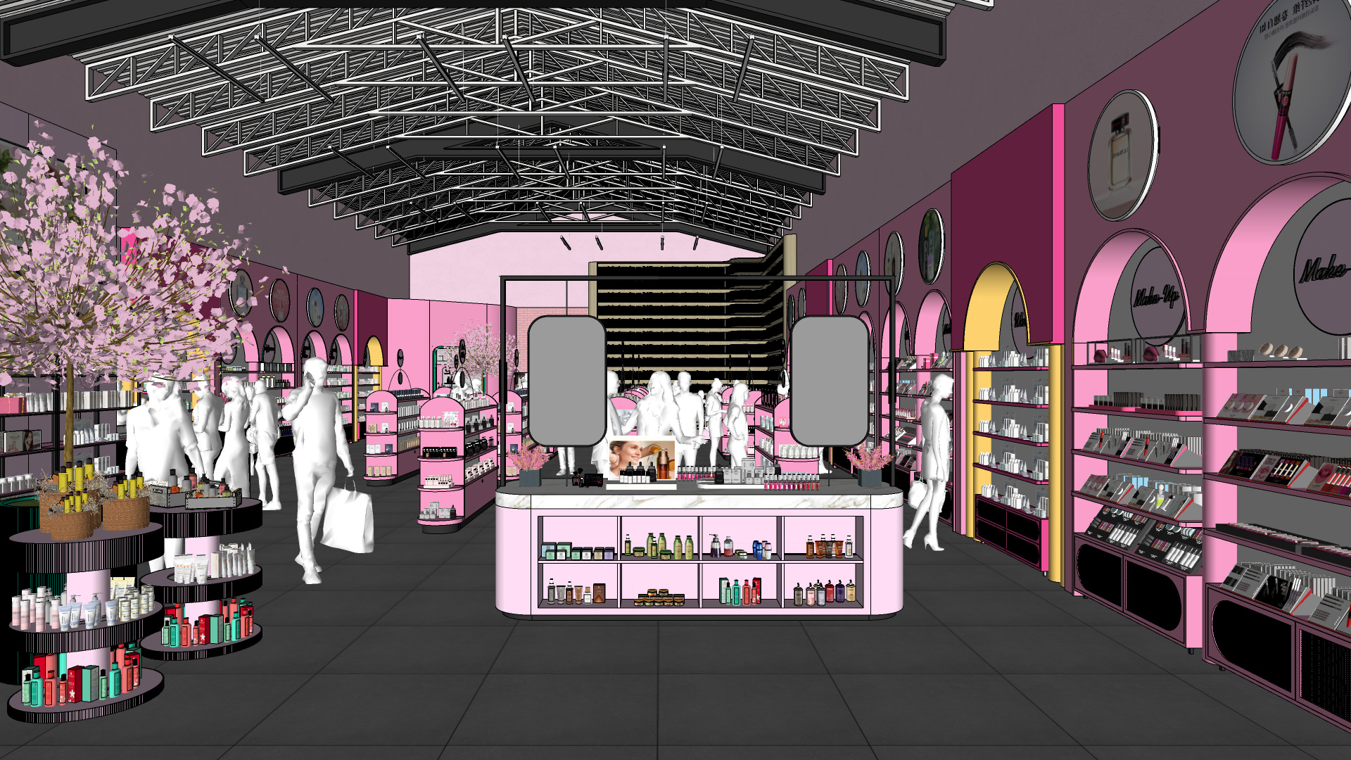 Pinky Beauty Store Interior  Game-Ready Low-Poly 3D Model Low-poly 3D model_23