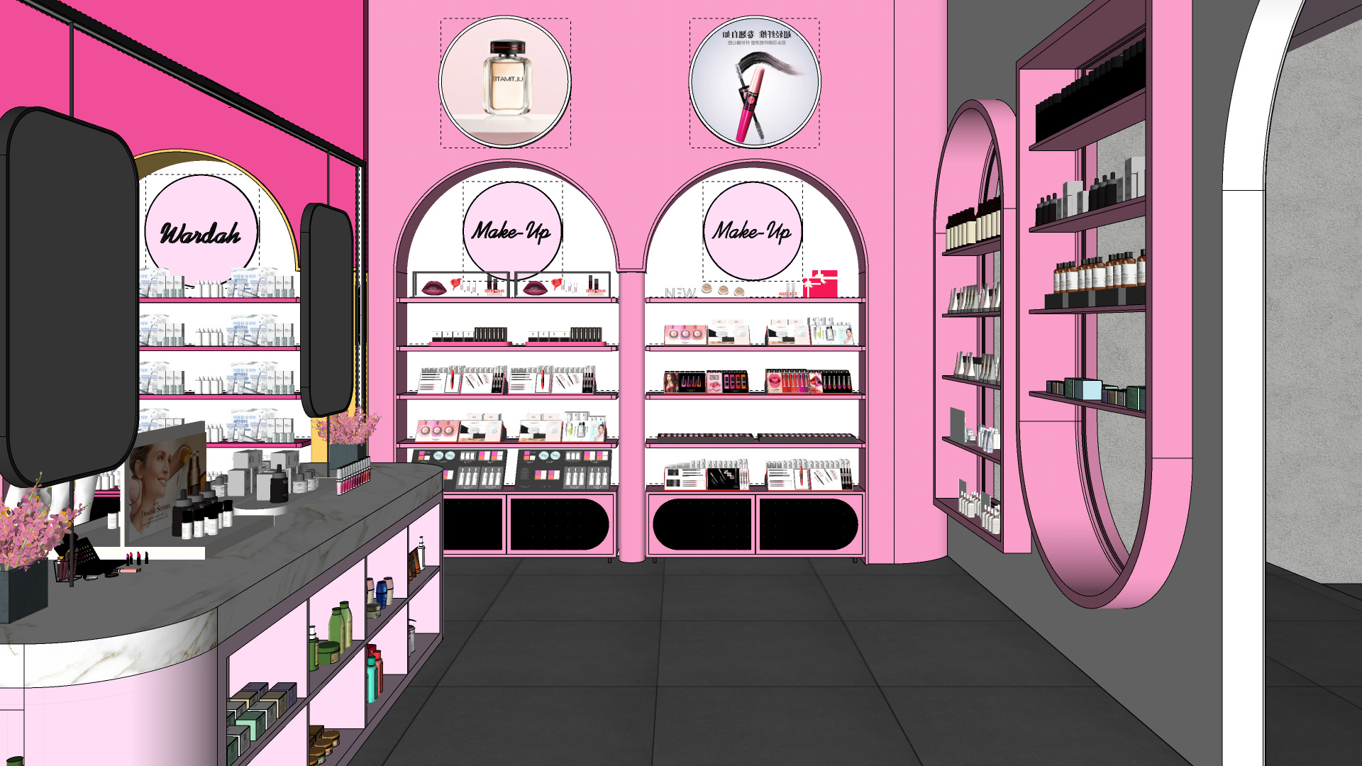 Pinky Beauty Store Interior  Game-Ready Low-Poly 3D Model Low-poly 3D model_20