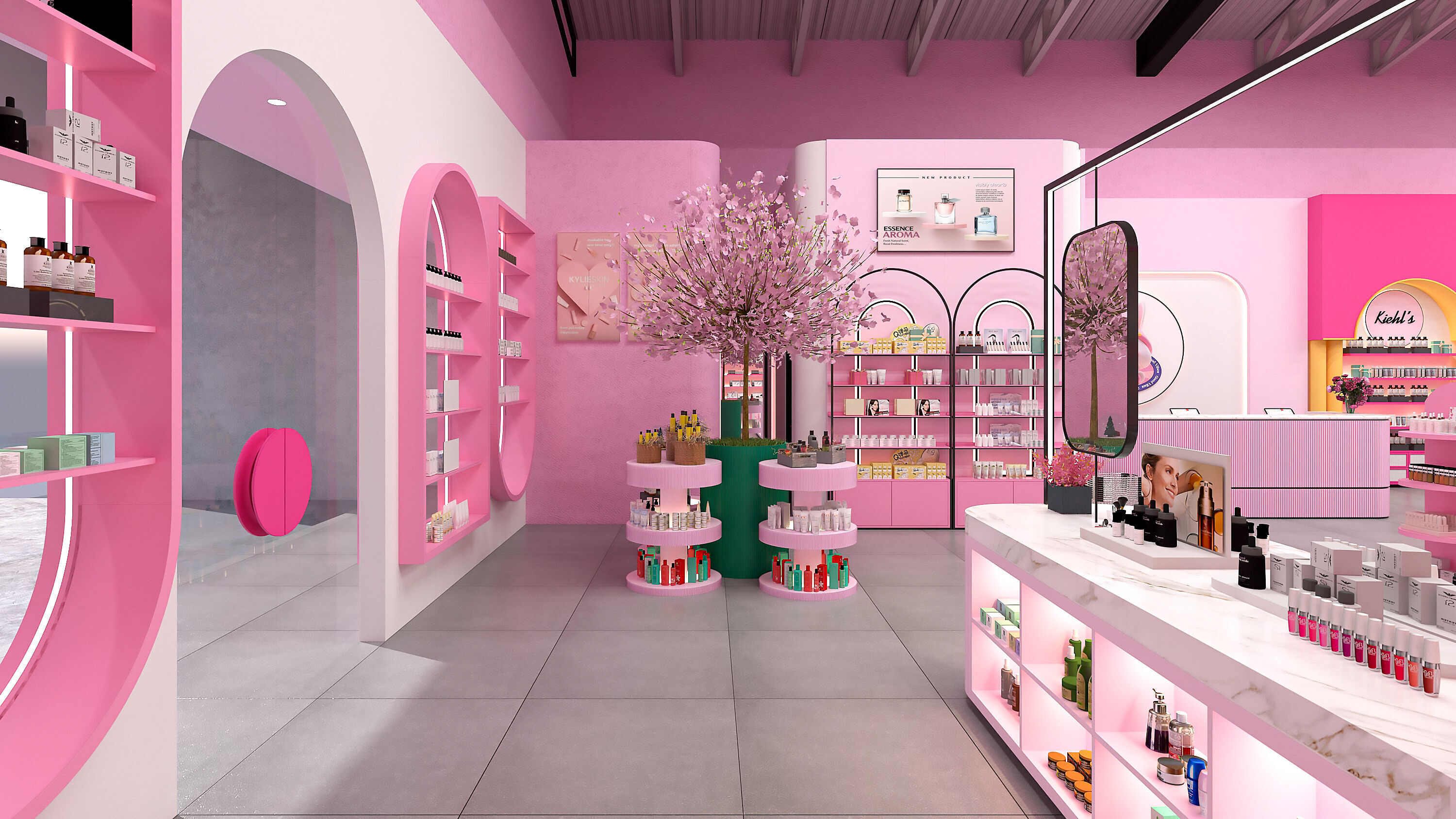 Pinky Beauty Store Interior  Game-Ready Low-Poly 3D Model Low-poly 3D model_8