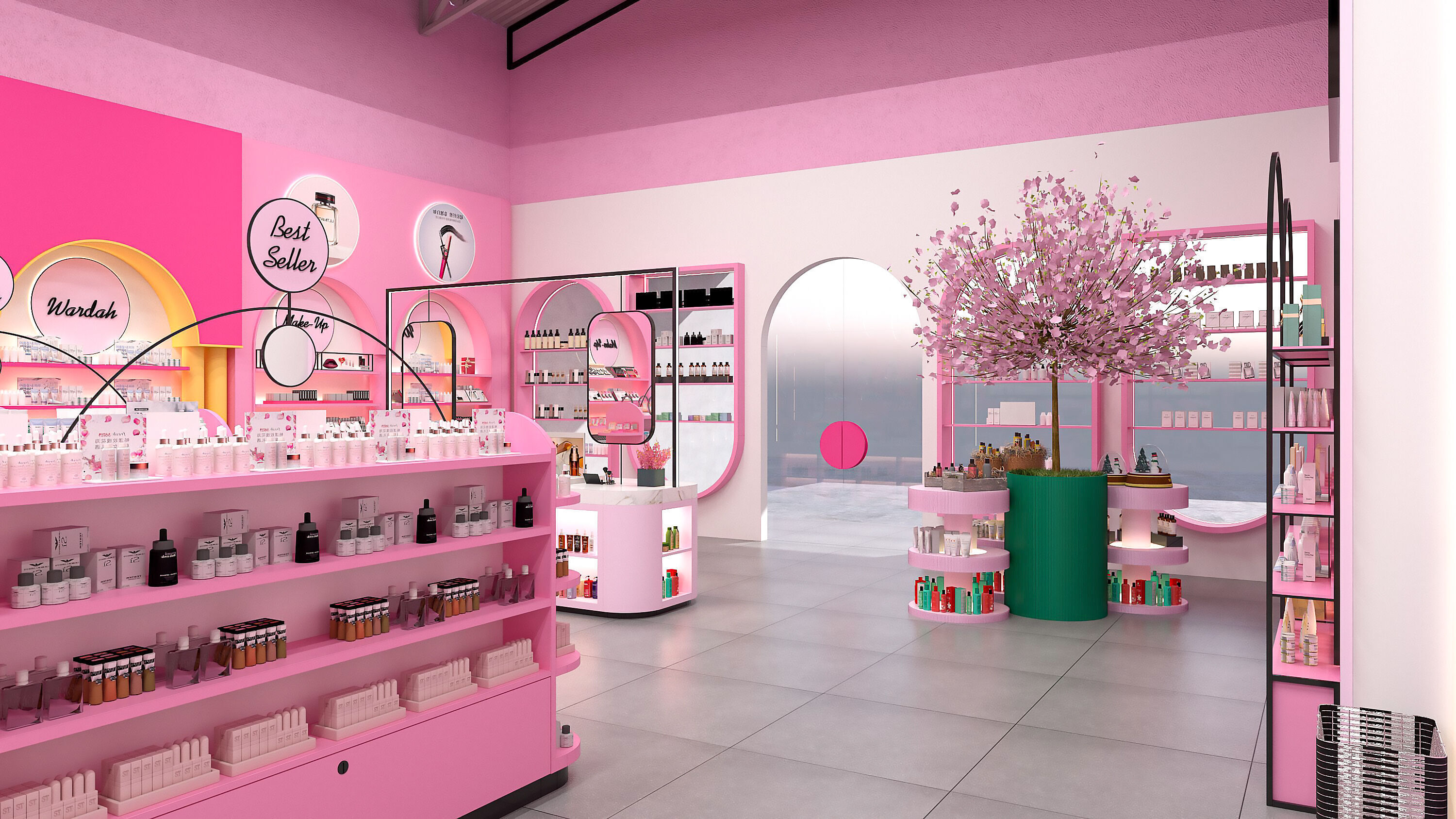 Pinky Beauty Store Interior  Game-Ready Low-Poly 3D Model Low-poly 3D model_35