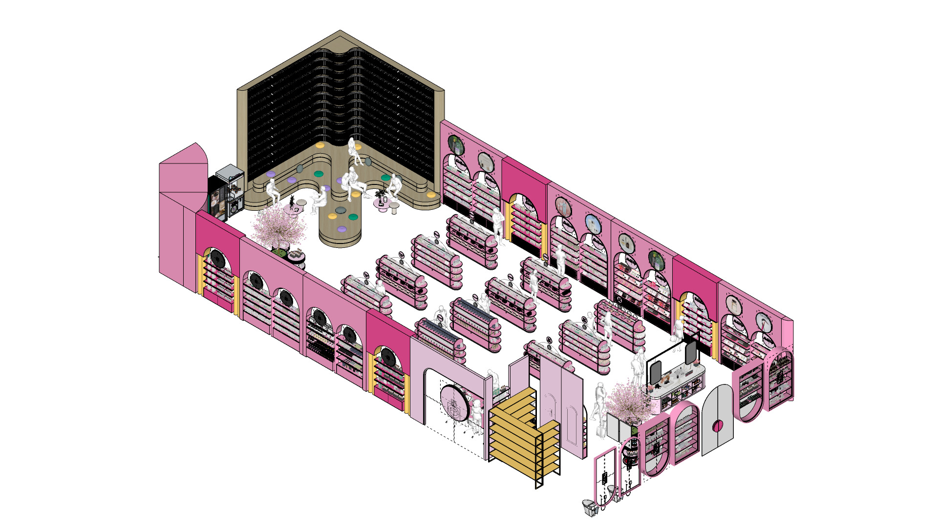 Pinky Beauty Store Interior  Game-Ready Low-Poly 3D Model Low-poly 3D model_10