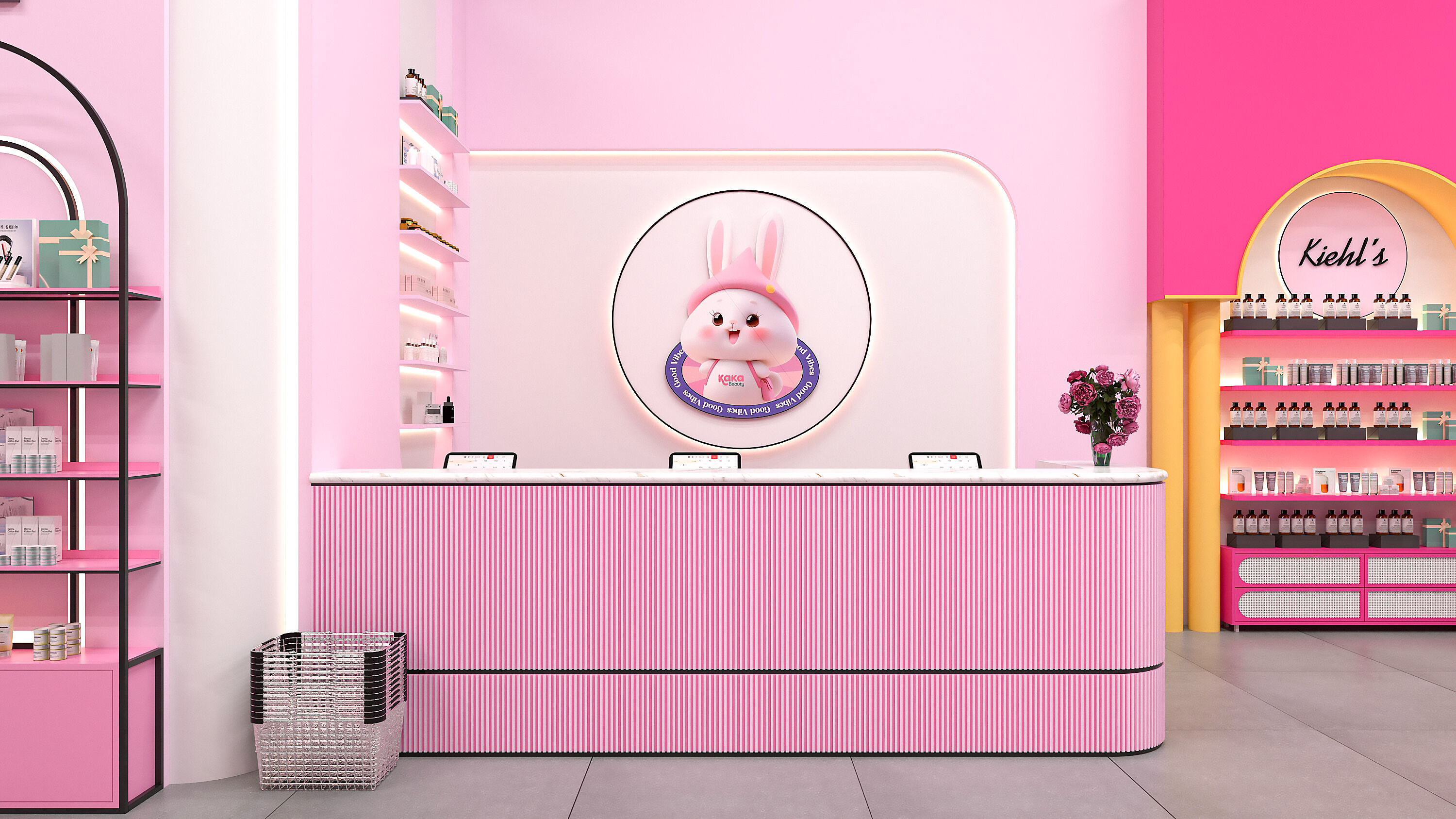 Pinky Beauty Store Interior  Game-Ready Low-Poly 3D Model Low-poly 3D model_7