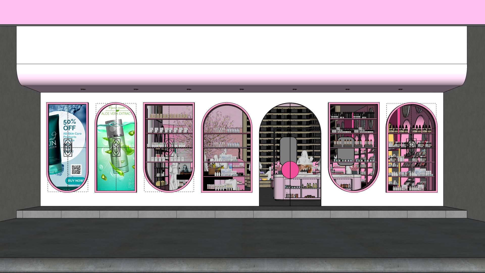 Pinky Beauty Store Interior  Game-Ready Low-Poly 3D Model Low-poly 3D model_15