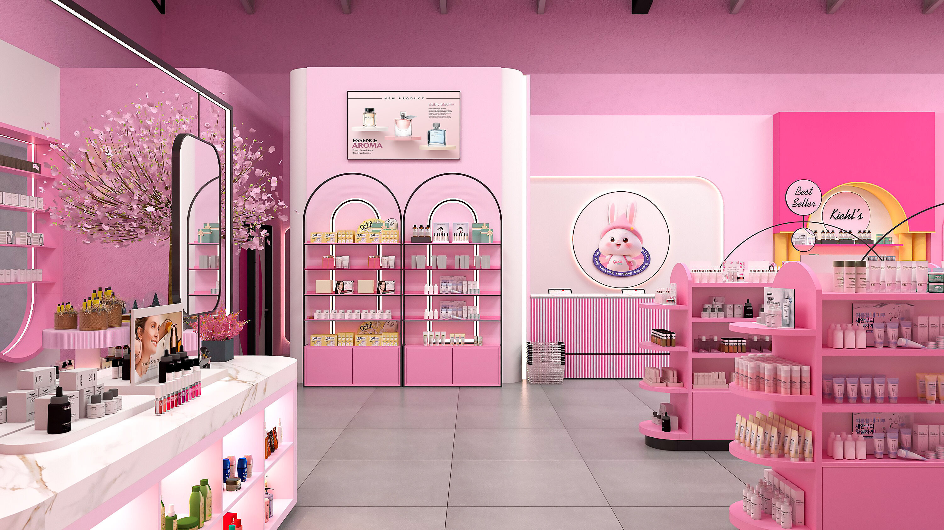 Pinky Beauty Store Interior  Game-Ready Low-Poly 3D Model Low-poly 3D model_9