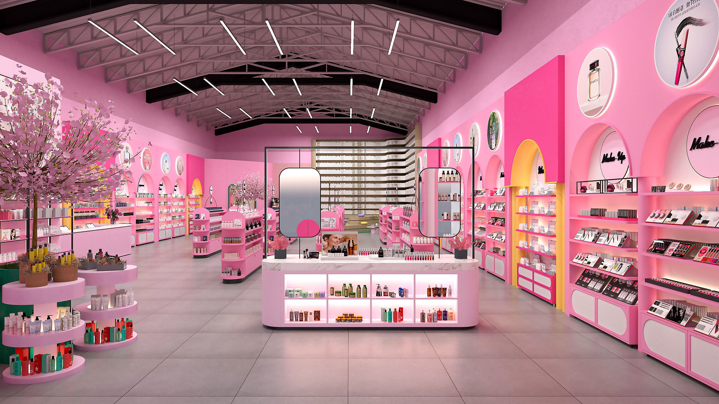 Pinky Beauty Store Interior  Game-Ready Low-Poly 3D Model Low-poly 3D model_3