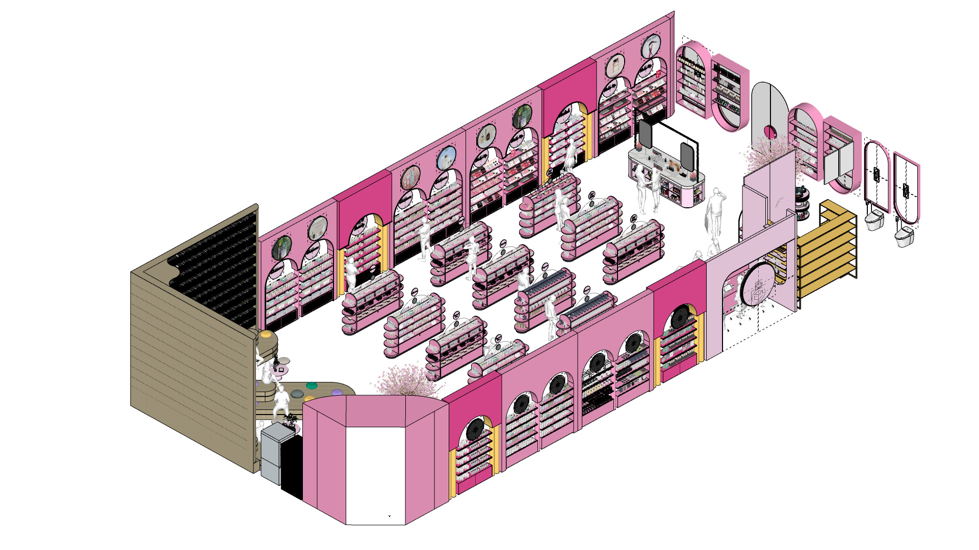 Pinky Beauty Store Interior  Game-Ready Low-Poly 3D Model Low-poly 3D model_17