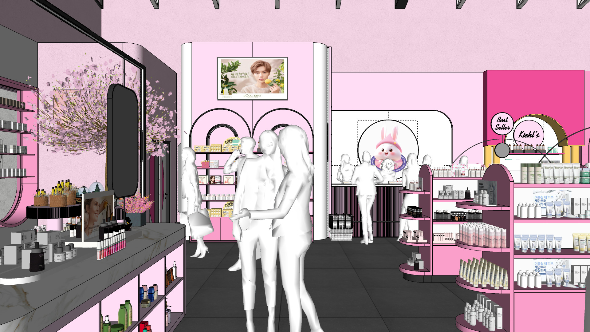 Pinky Beauty Store Interior  Game-Ready Low-Poly 3D Model Low-poly 3D model_25