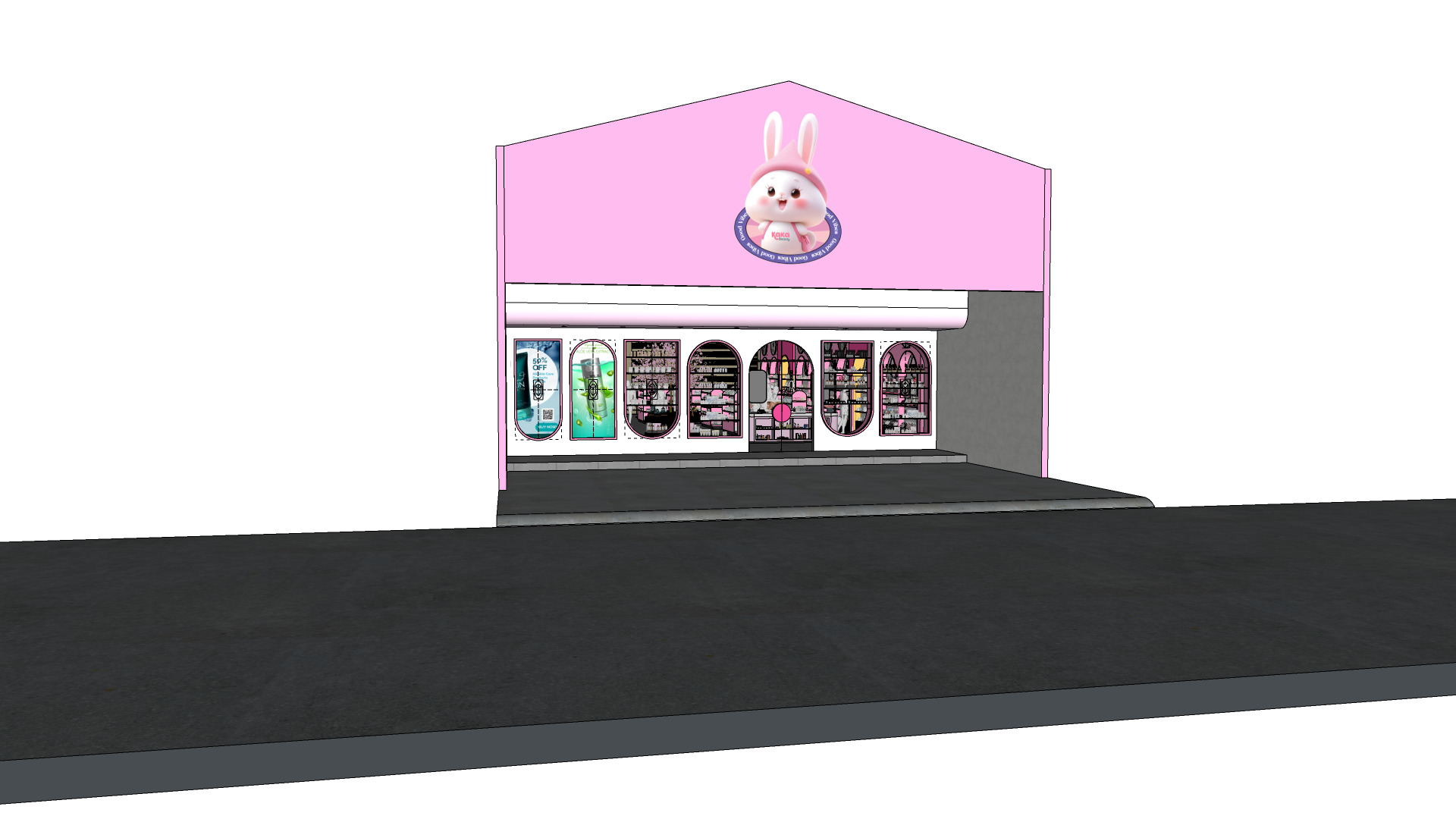 Pinky Beauty Store Interior  Game-Ready Low-Poly 3D Model Low-poly 3D model_13