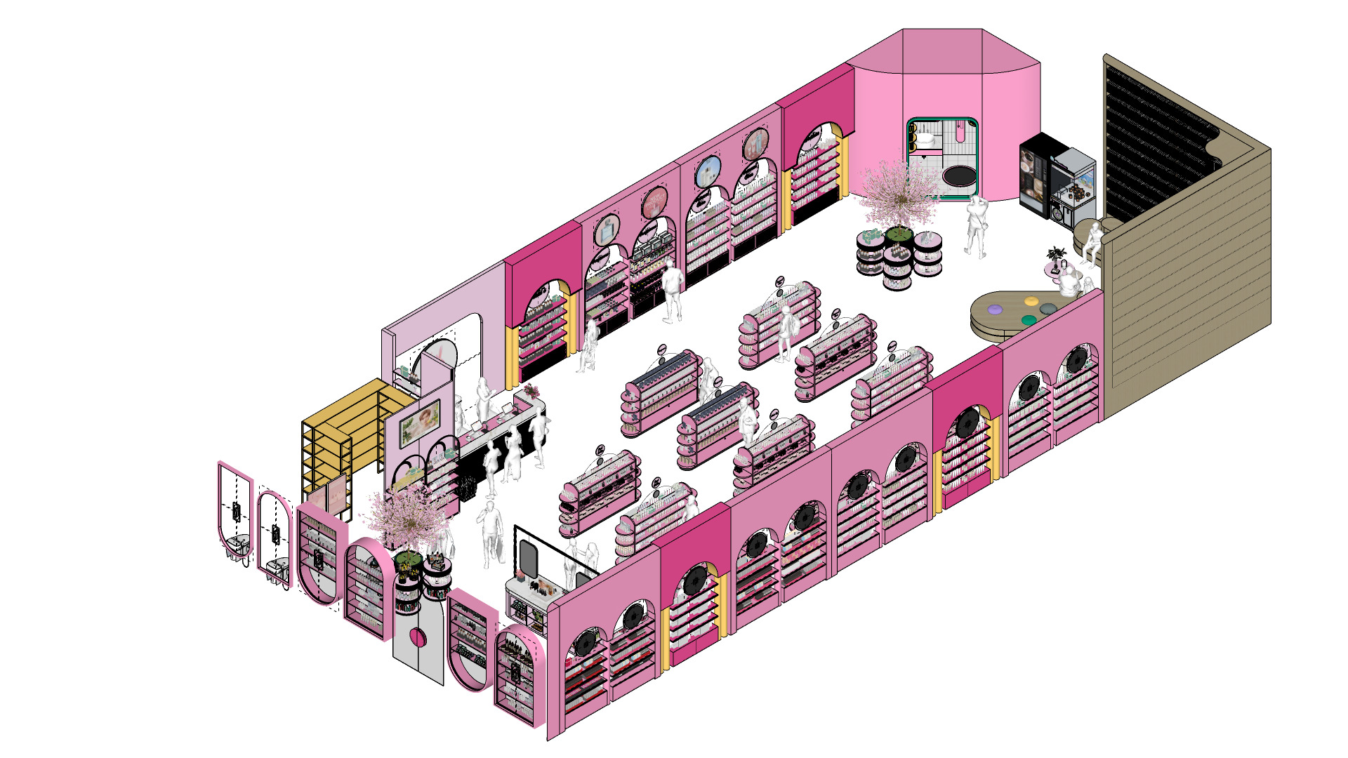 Pinky Beauty Store Interior  Game-Ready Low-Poly 3D Model Low-poly 3D model_14