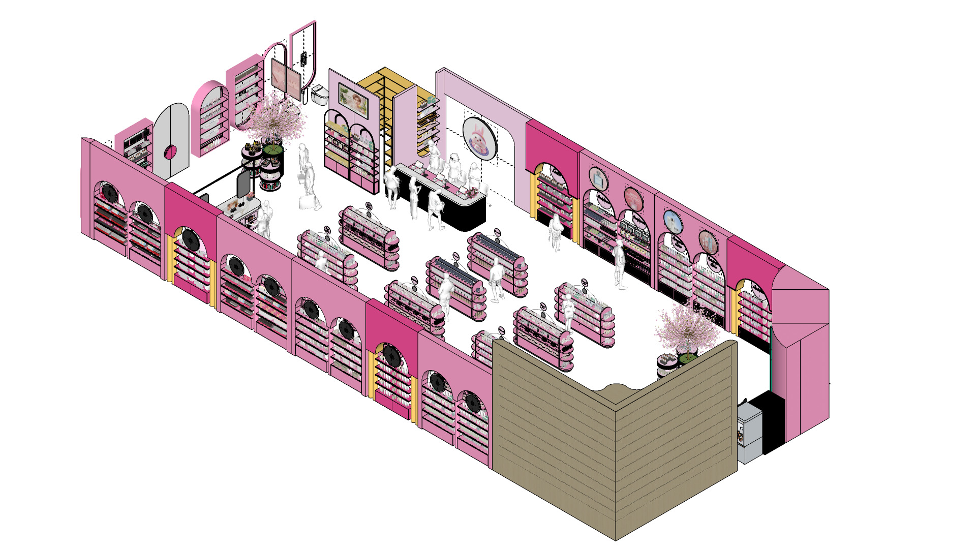 Pinky Beauty Store Interior  Game-Ready Low-Poly 3D Model Low-poly 3D model_16