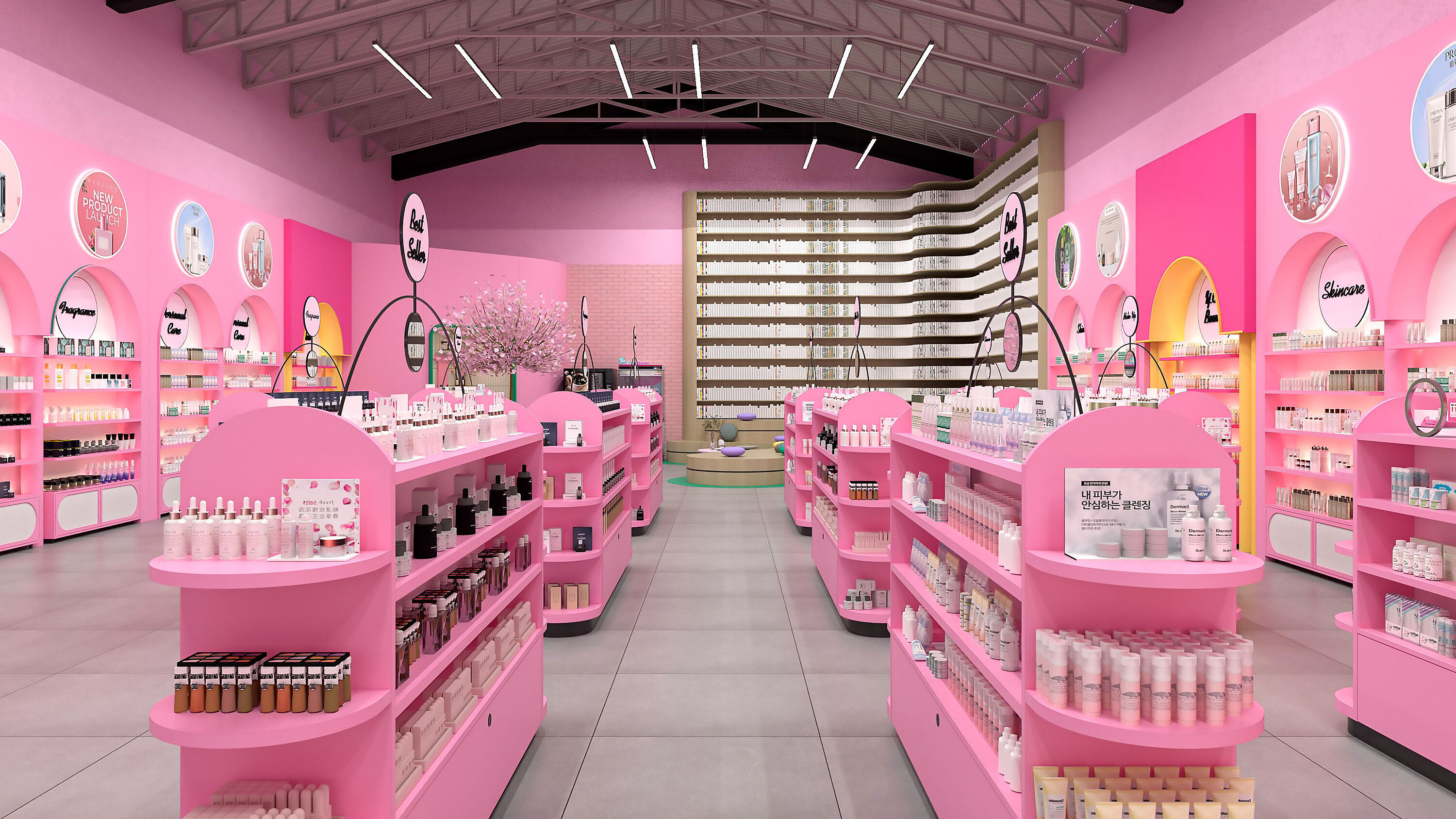 Pinky Beauty Store Interior  Game-Ready Low-Poly 3D Model Low-poly 3D model_1