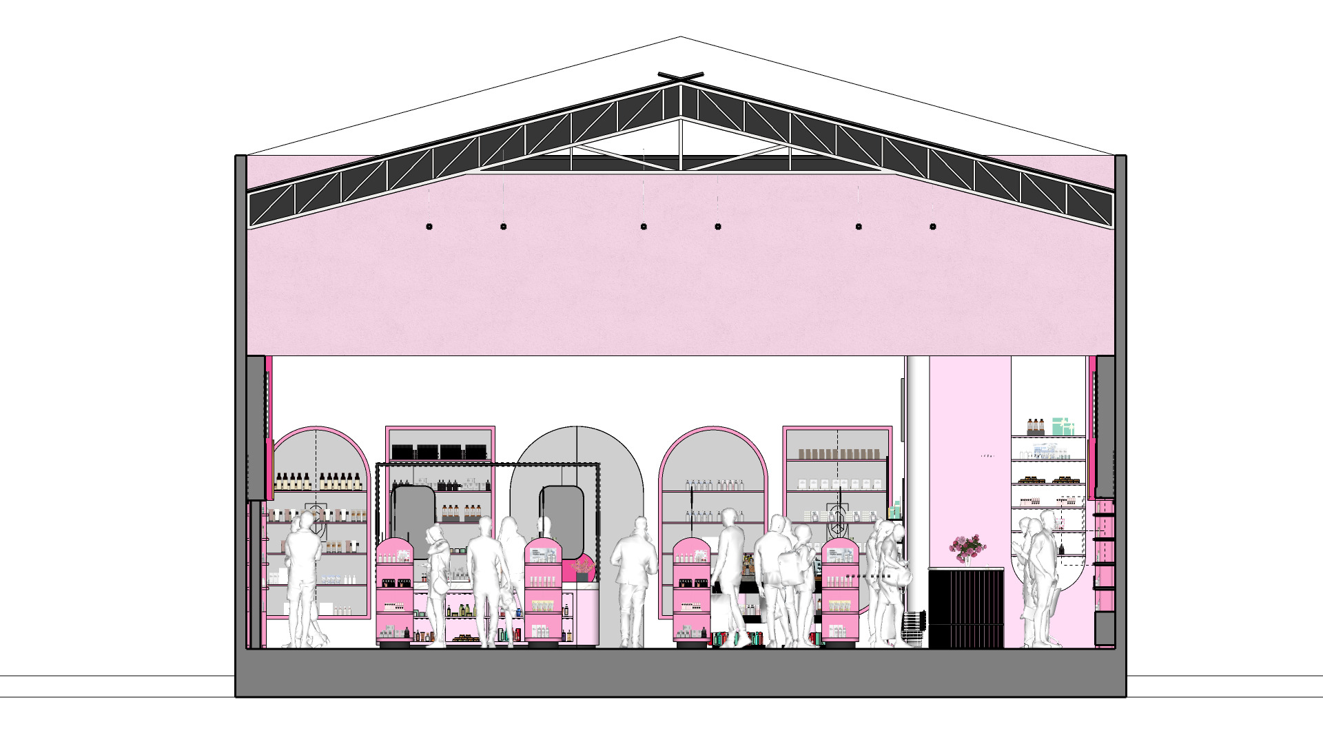 Pinky Beauty Store Interior  Game-Ready Low-Poly 3D Model Low-poly 3D model_12