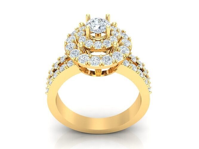 Solitare Women Ring 1WR125 3D print model