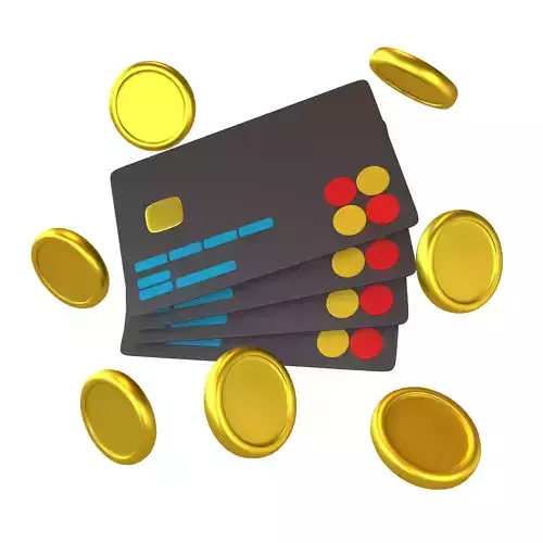 Credit Cards Floating Gold Coins Icon v1 001