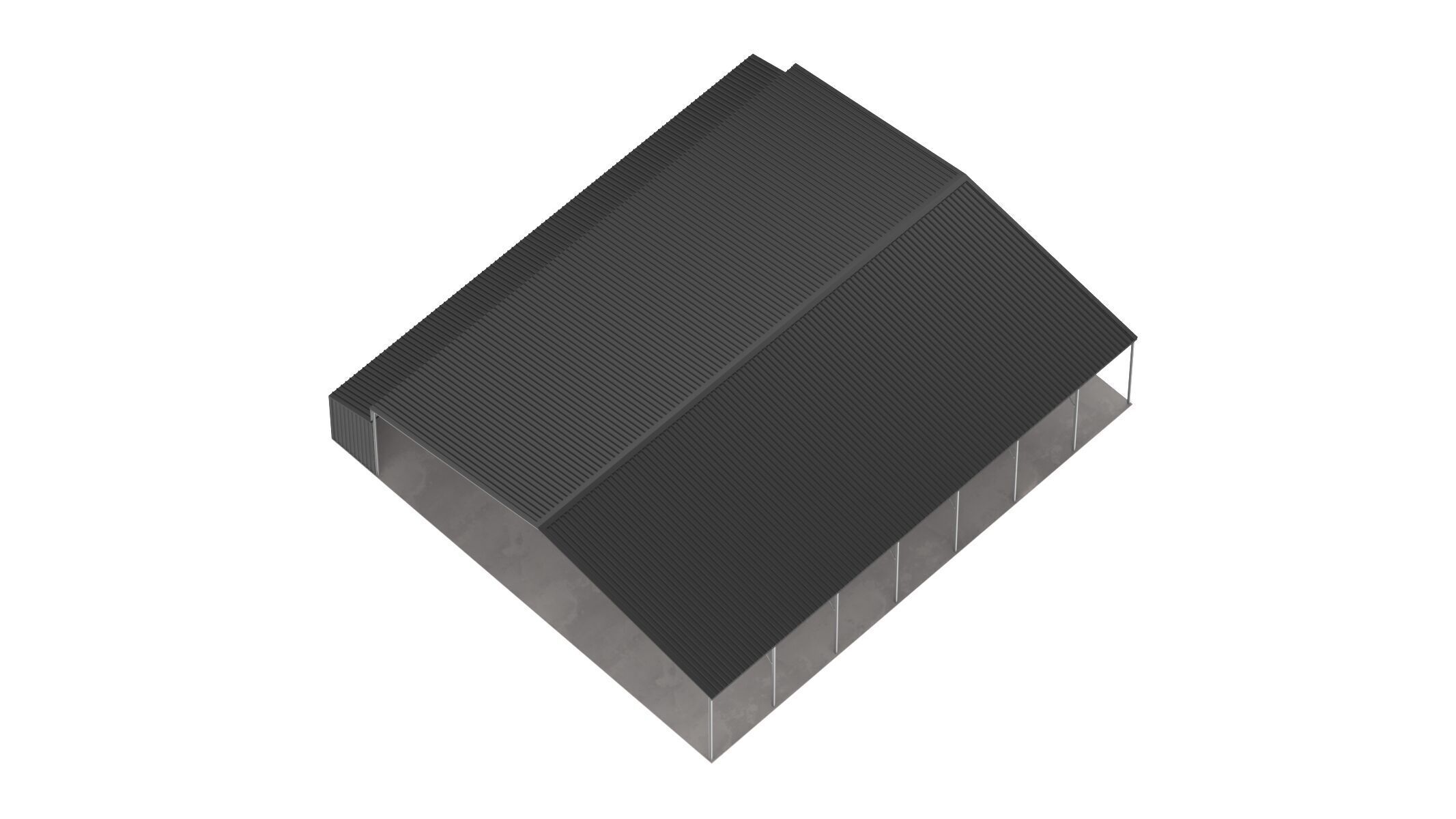 Easyhall Large Hay Shed Customizable Steel Storage 3D model_8