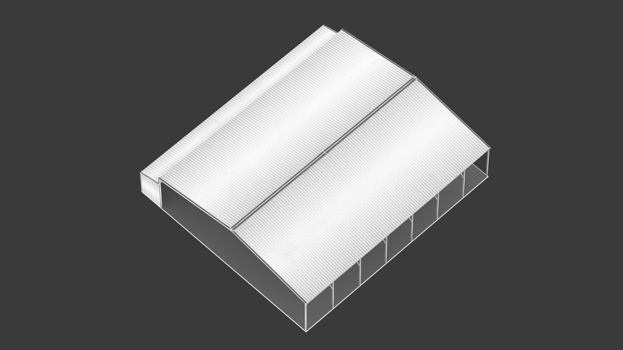 Easyhall Large Hay Shed Customizable Steel Storage 3D model_18