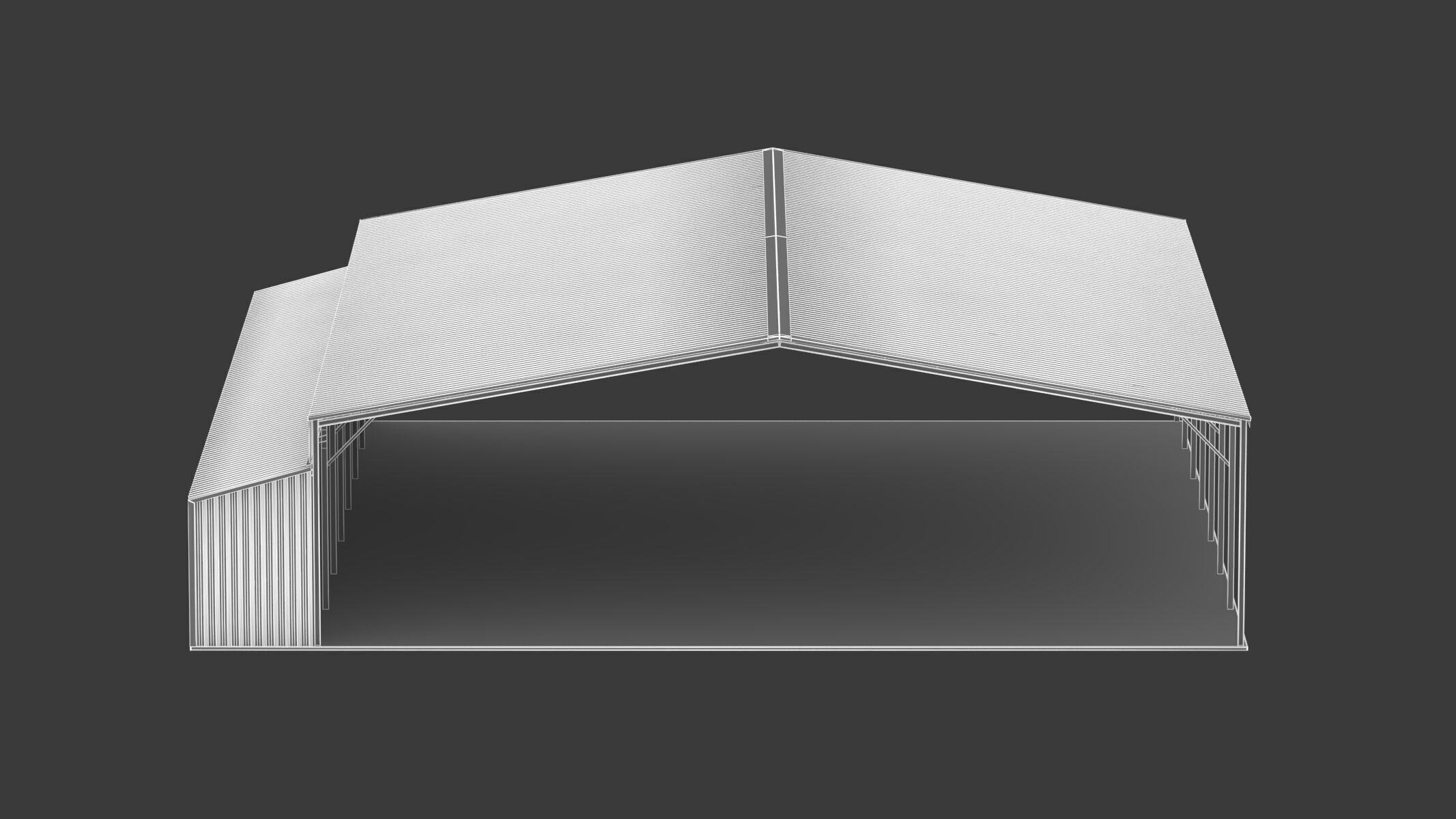 Easyhall Large Hay Shed Customizable Steel Storage 3D model_11