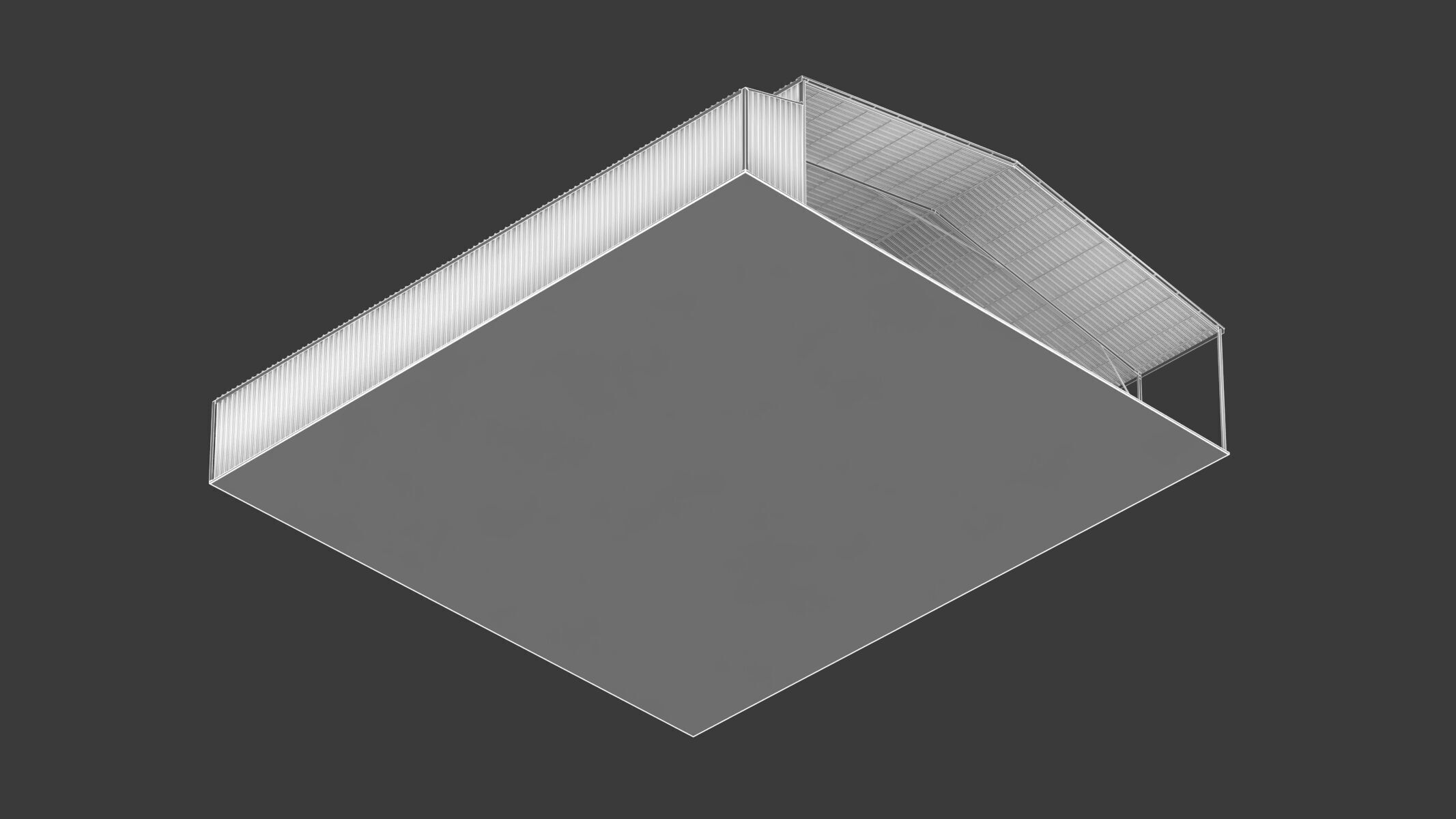 Easyhall Large Hay Shed Customizable Steel Storage 3D model_19