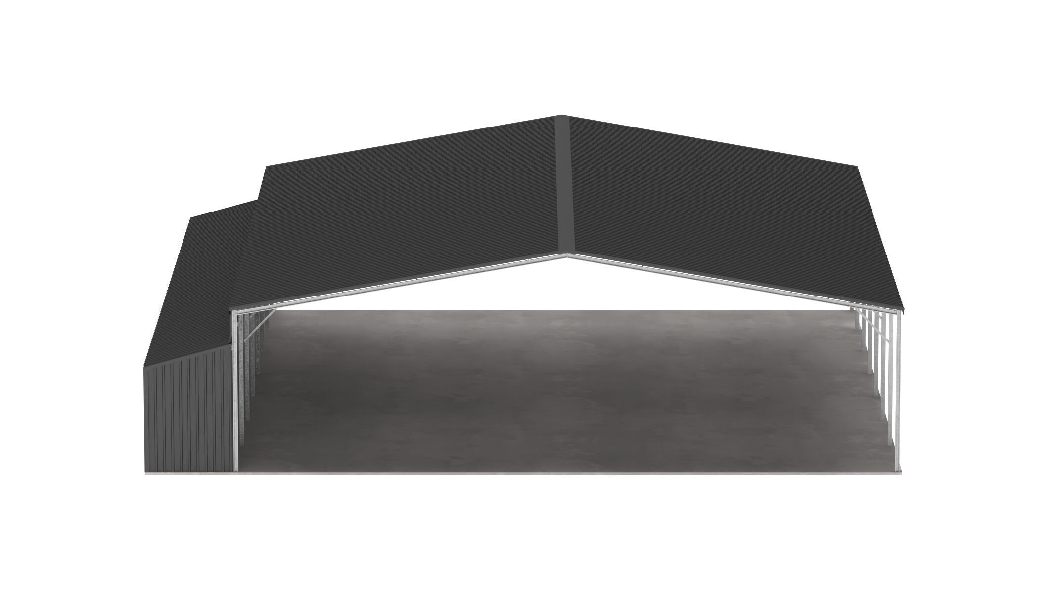 Easyhall Large Hay Shed Customizable Steel Storage 3D model_1