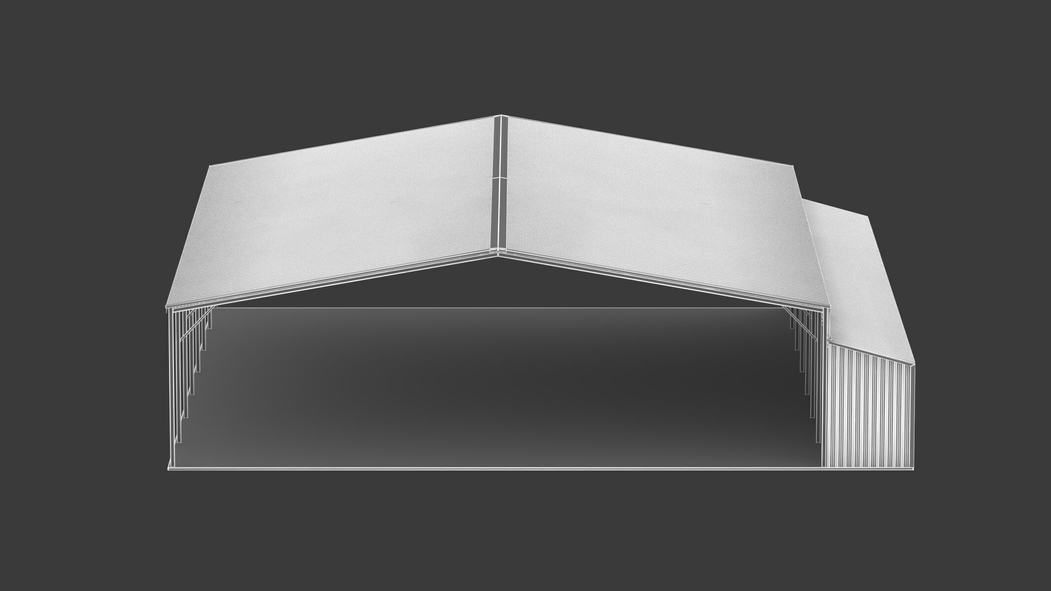 Easyhall Large Hay Shed Customizable Steel Storage 3D model_15