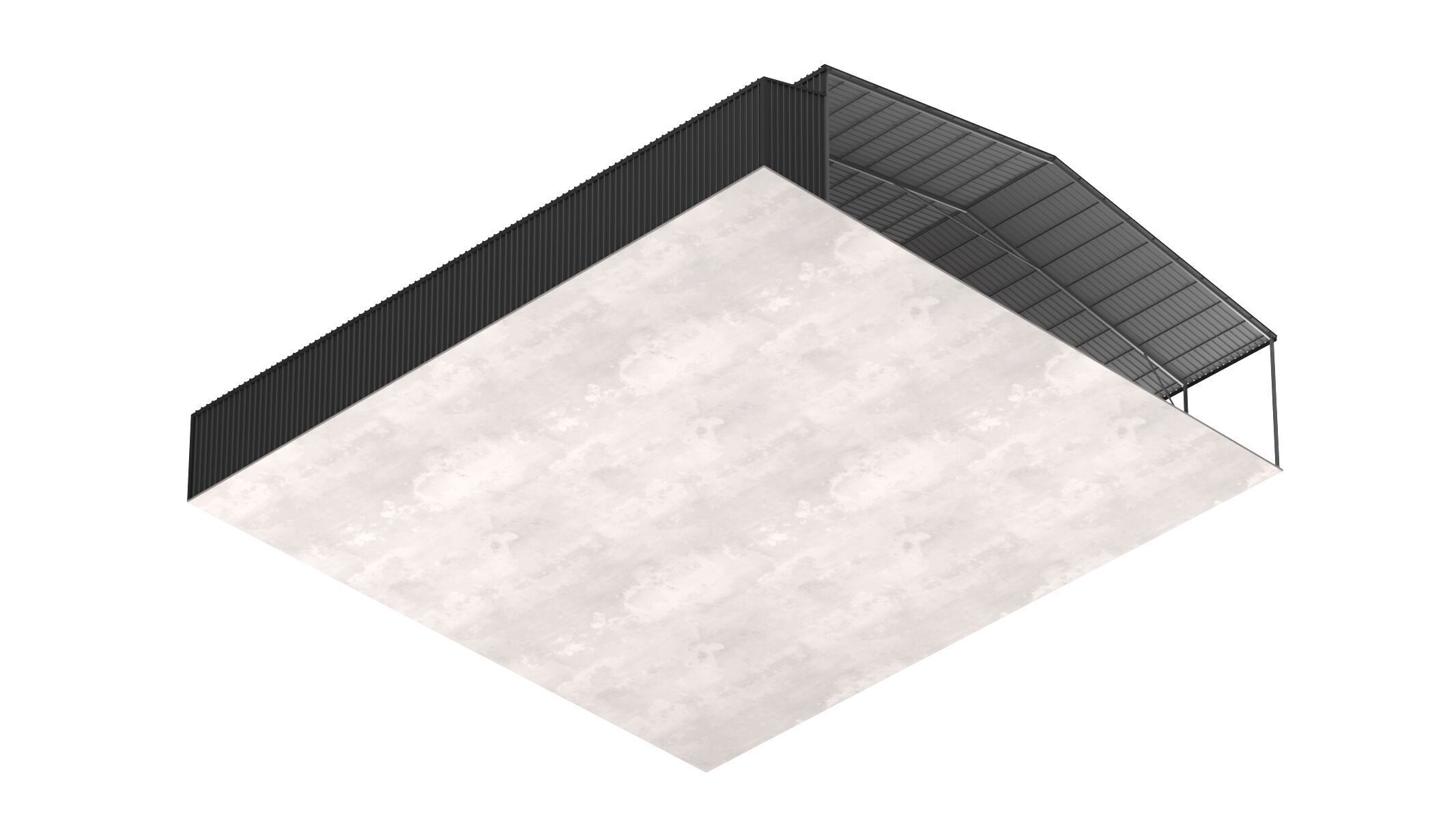 Easyhall Large Hay Shed Customizable Steel Storage 3D model_9