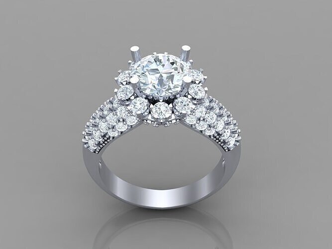 Solitare Women Ring 1WR256 3D print model