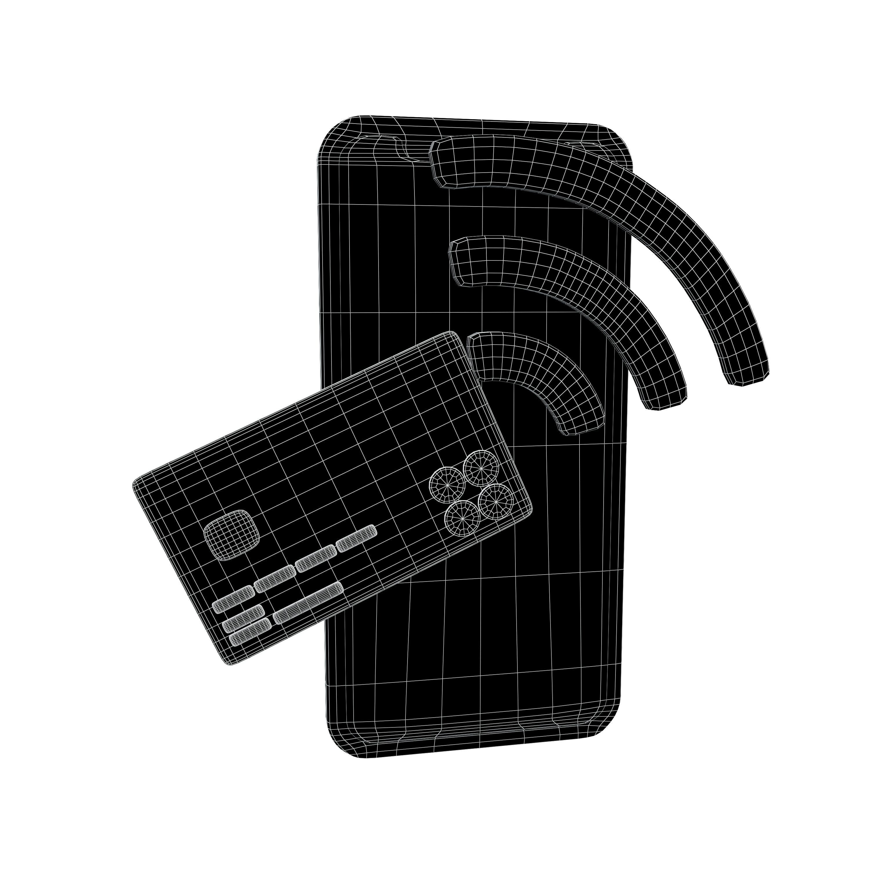 Mobile Payment Icon v1 001 Low-poly 3D model_5