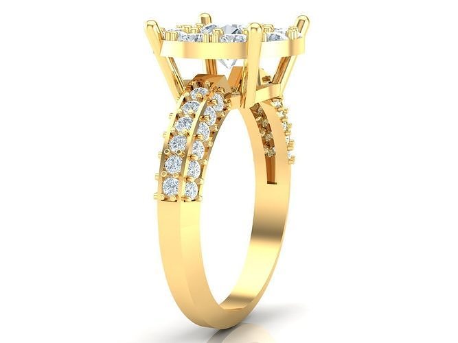Solitare Women Ring 1WR216 3D print model