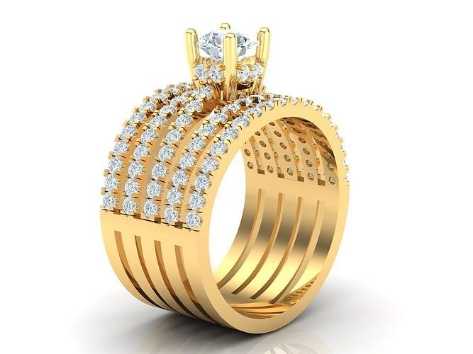 Solitare Women Ring 1WR209 3D print model
