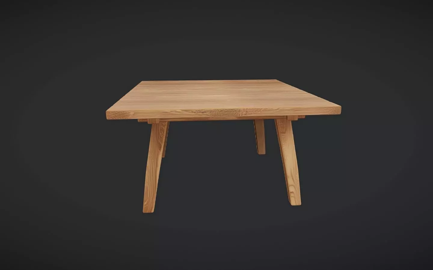 wooden rectangular table 3D model_0