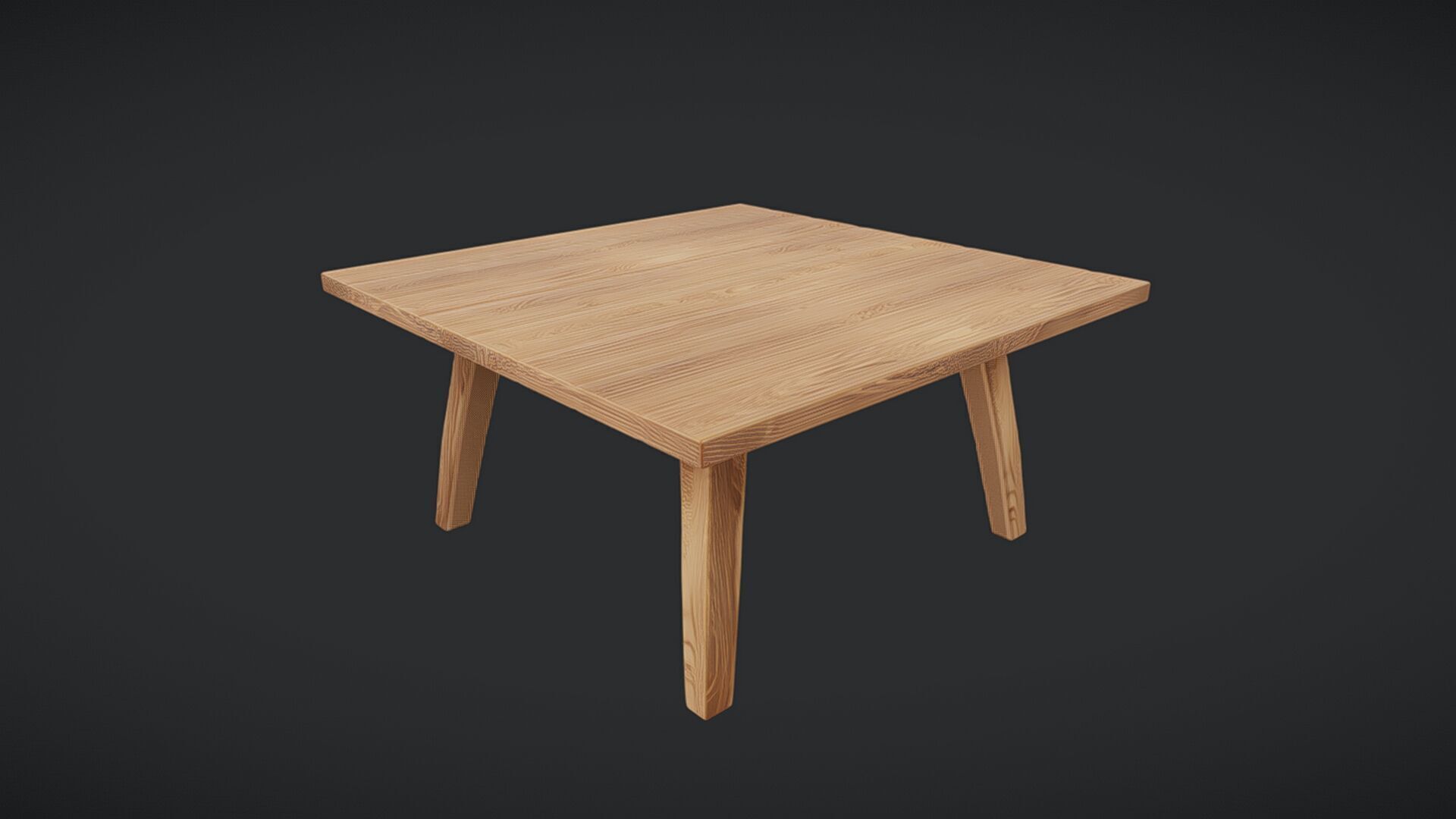 wooden rectangular table 3D model_21