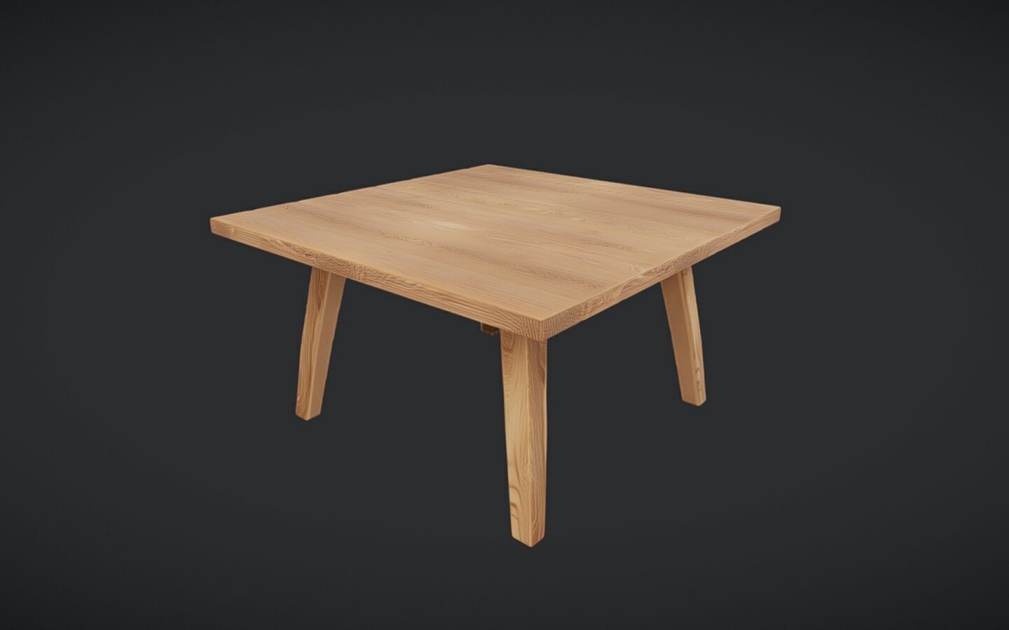 wooden rectangular table 3D model_7