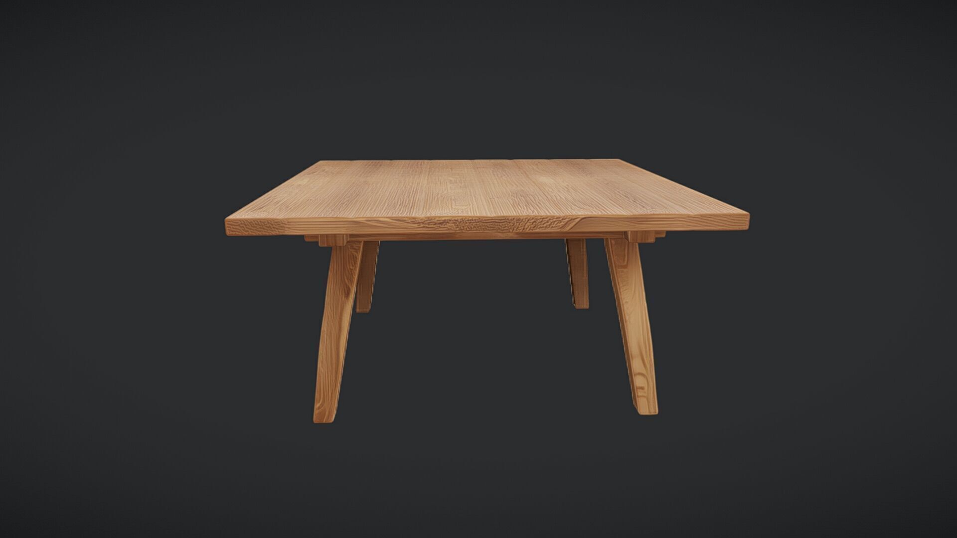 wooden rectangular table 3D model_18