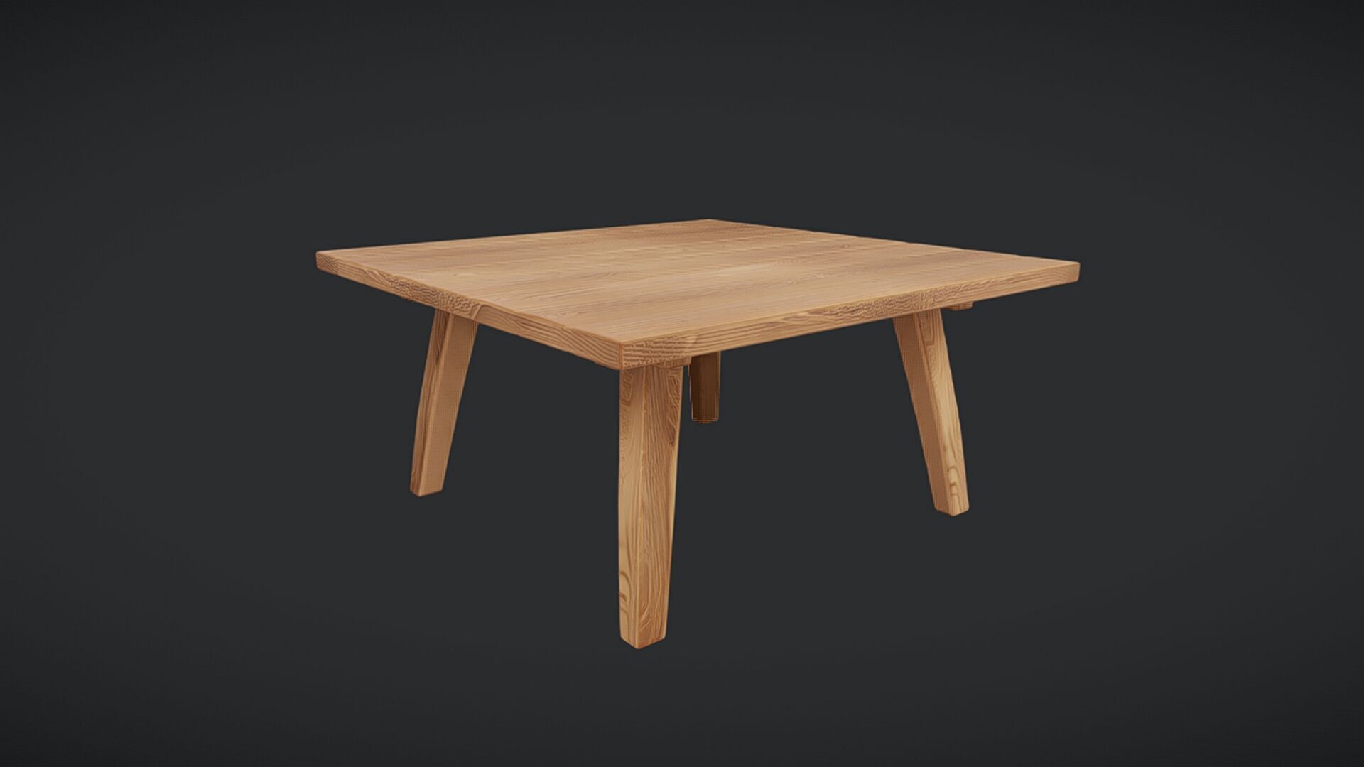 wooden rectangular table 3D model_17