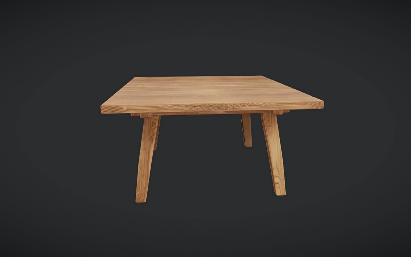 wooden rectangular table 3D model_8