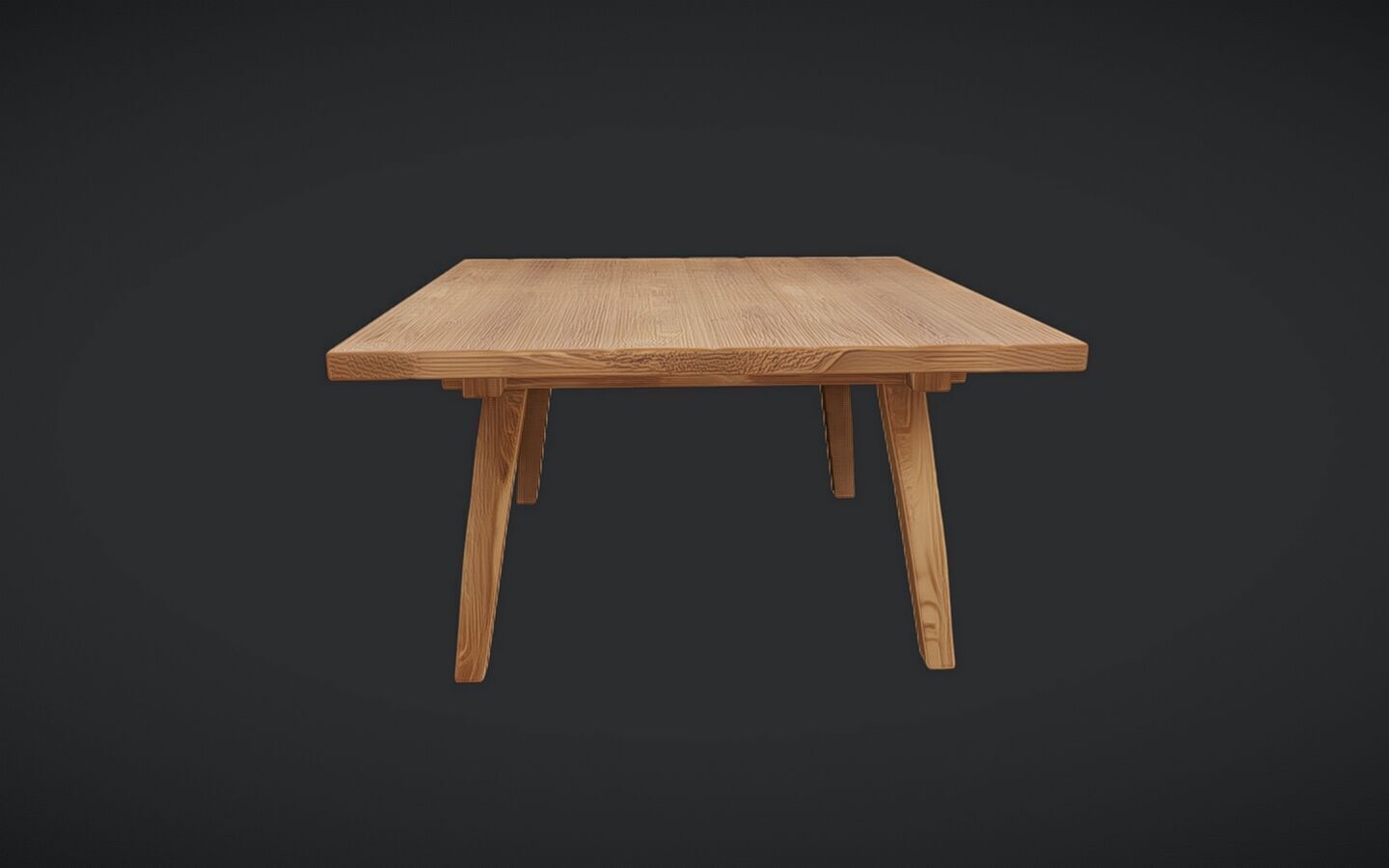 wooden rectangular table 3D model_10
