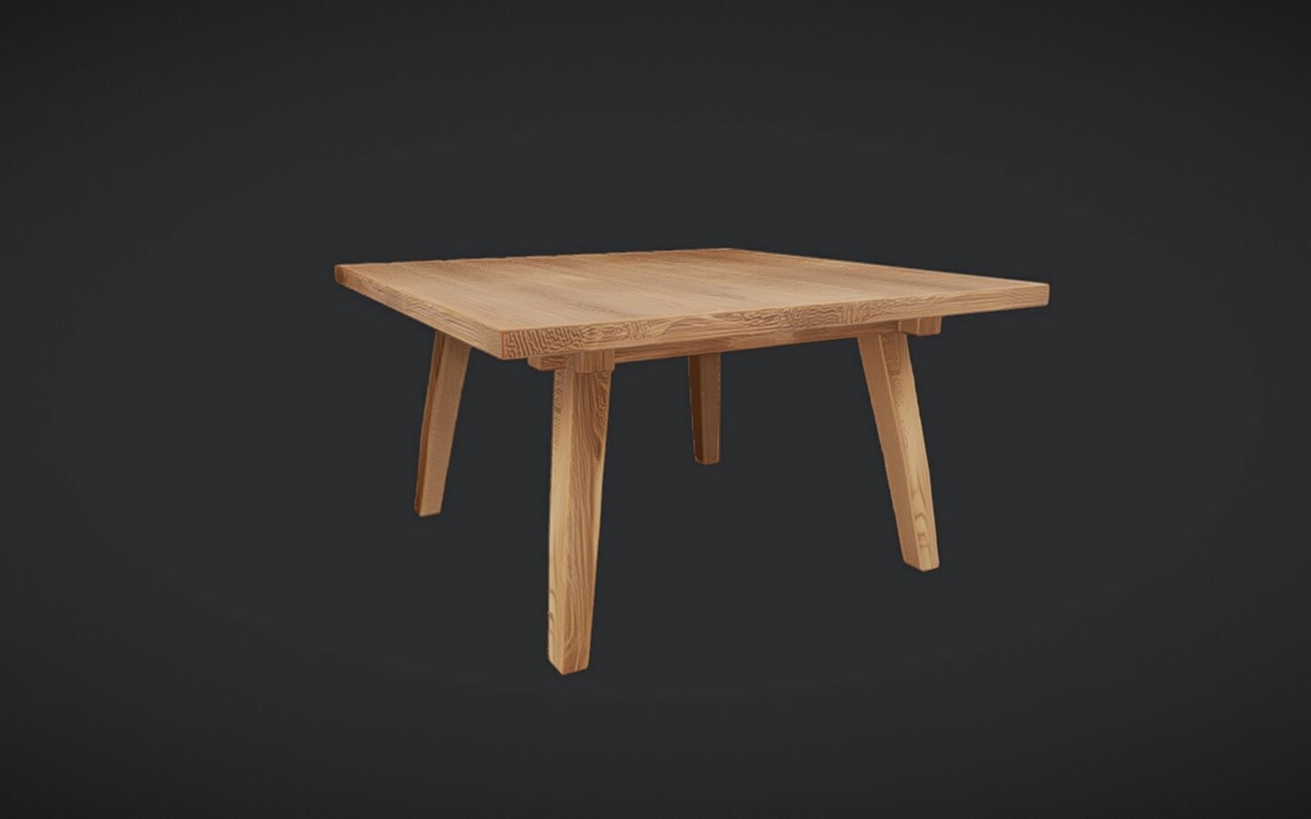 wooden rectangular table 3D model_14
