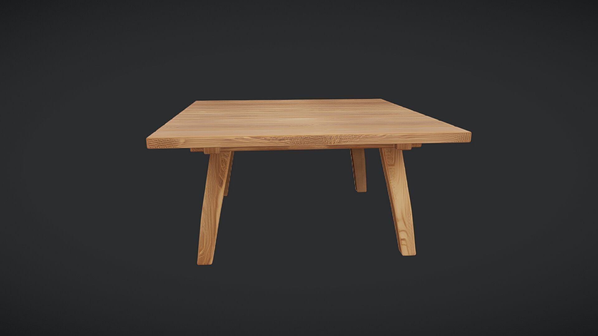 wooden rectangular table 3D model_16