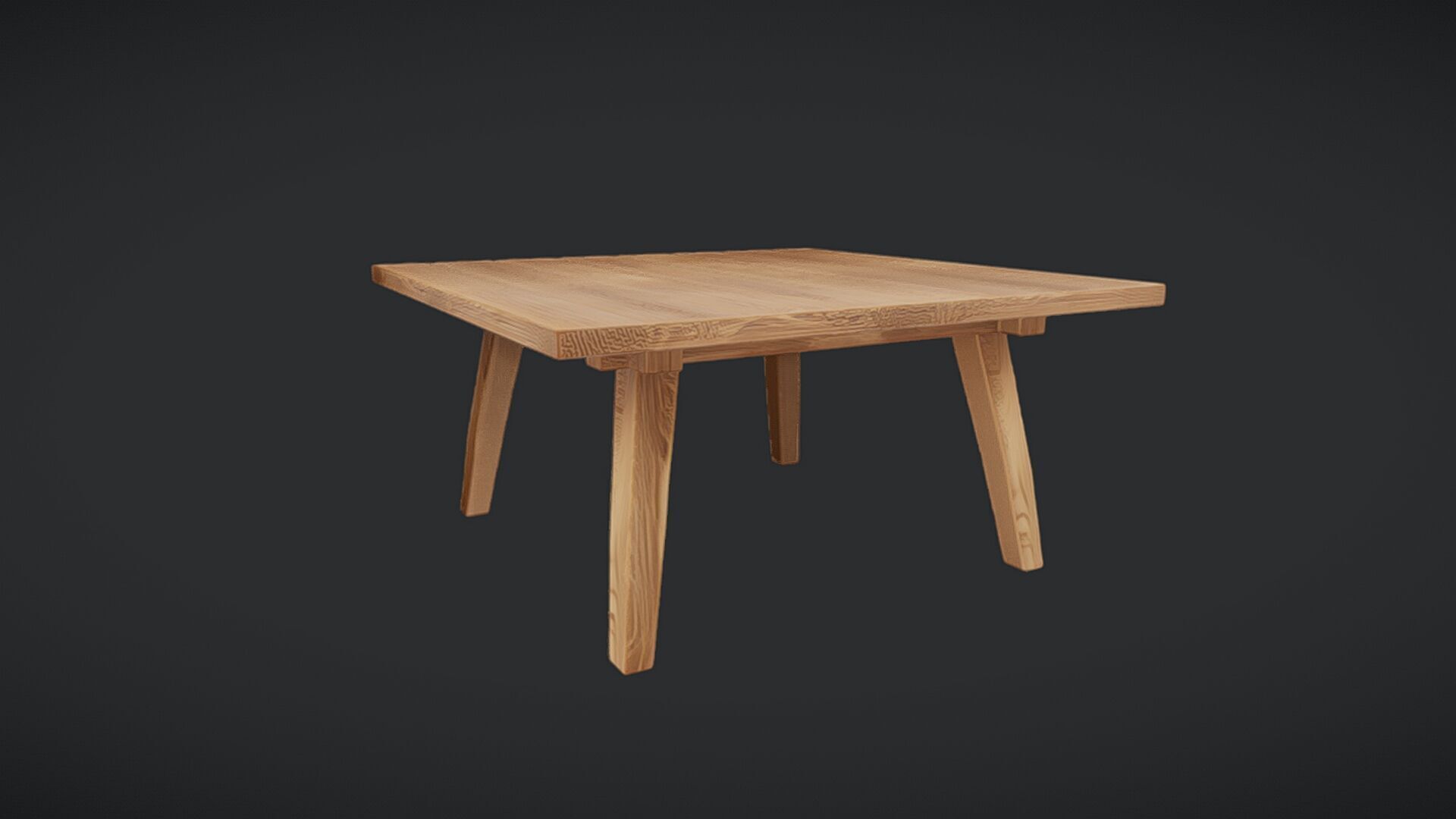 wooden rectangular table 3D model_22