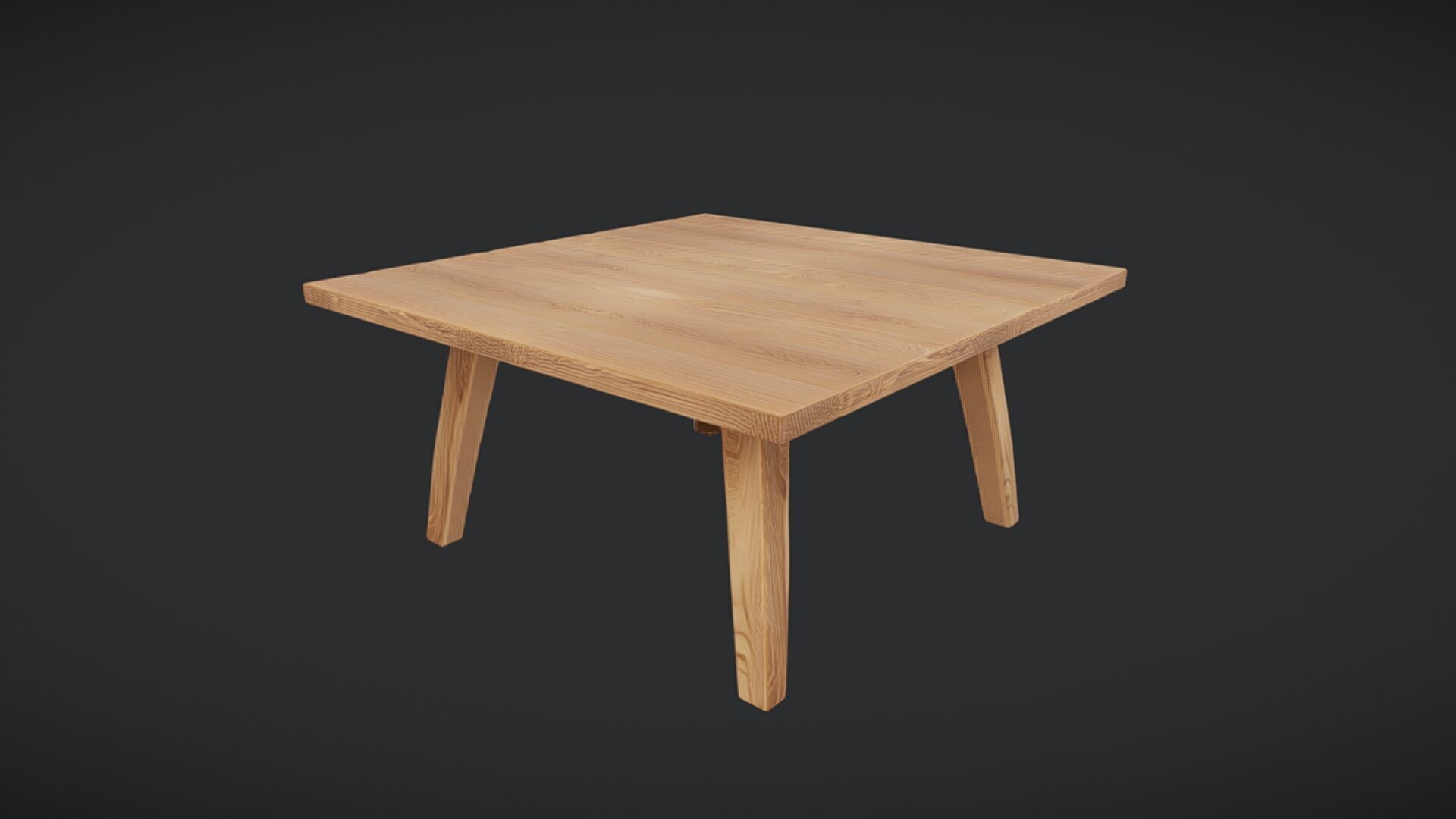 wooden rectangular table 3D model_23