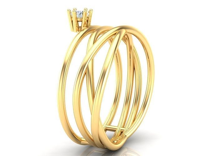Solitare Women Ring 1WR201 3D print model